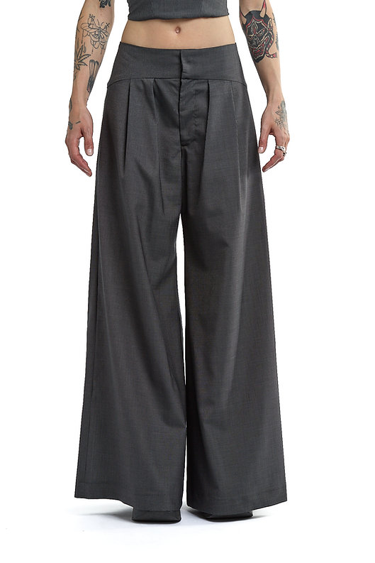VEIN WOOL TROUSERS