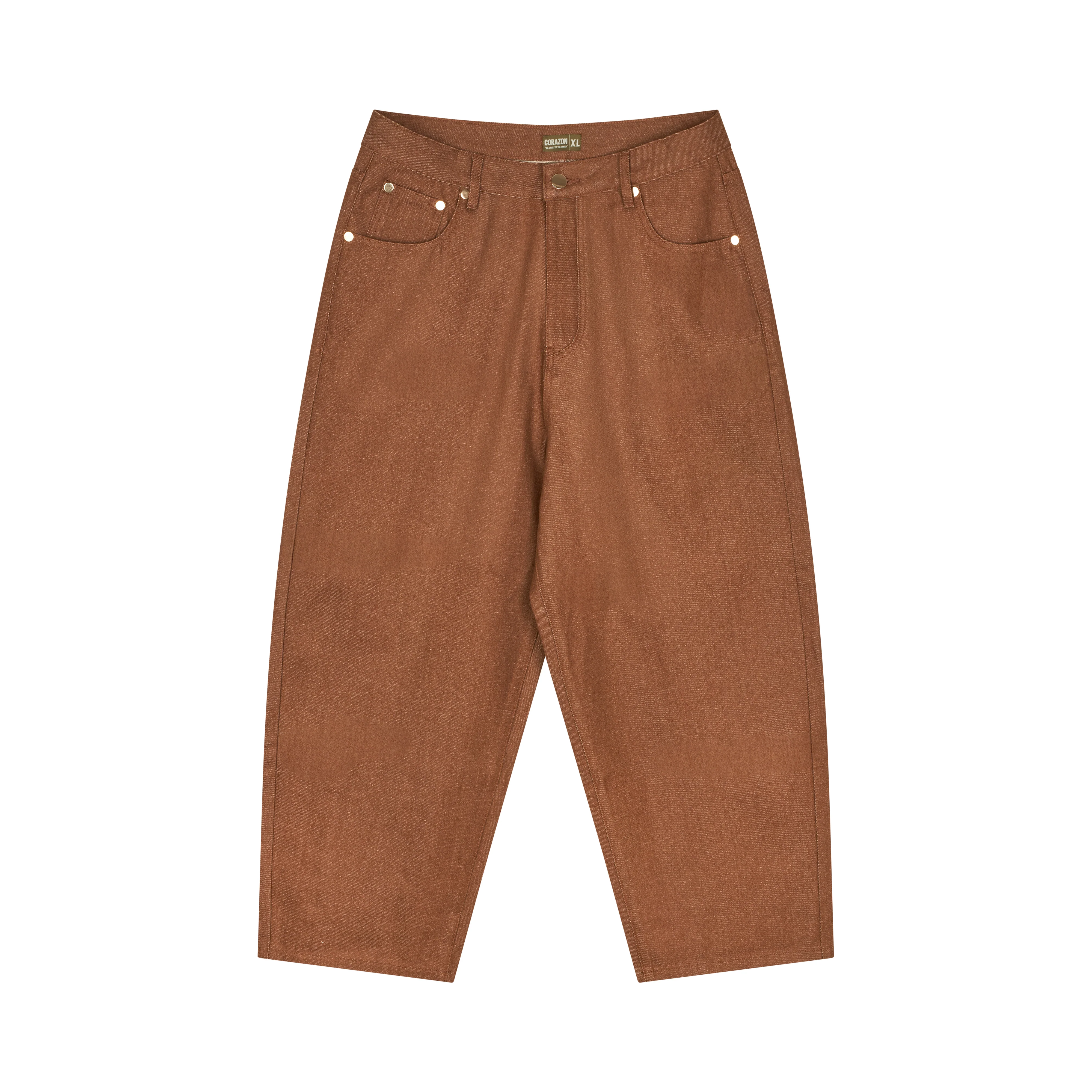 Raw Denim Jeans Brown