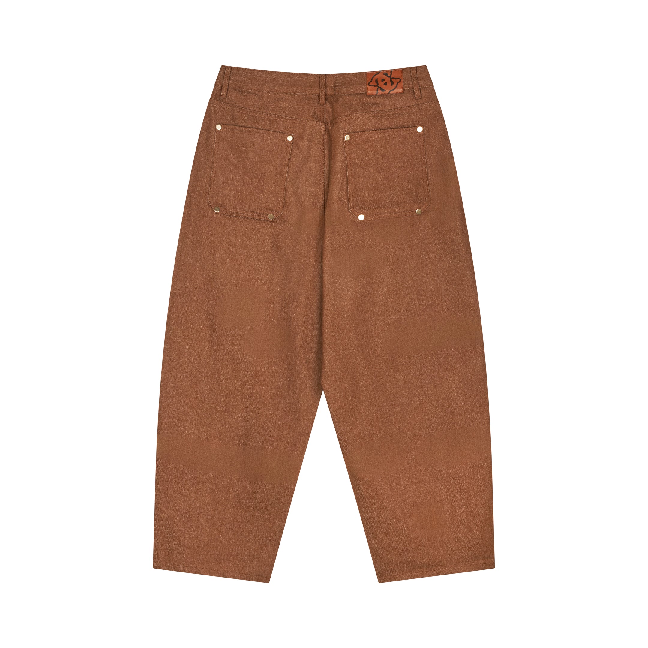Raw Denim Jeans Brown