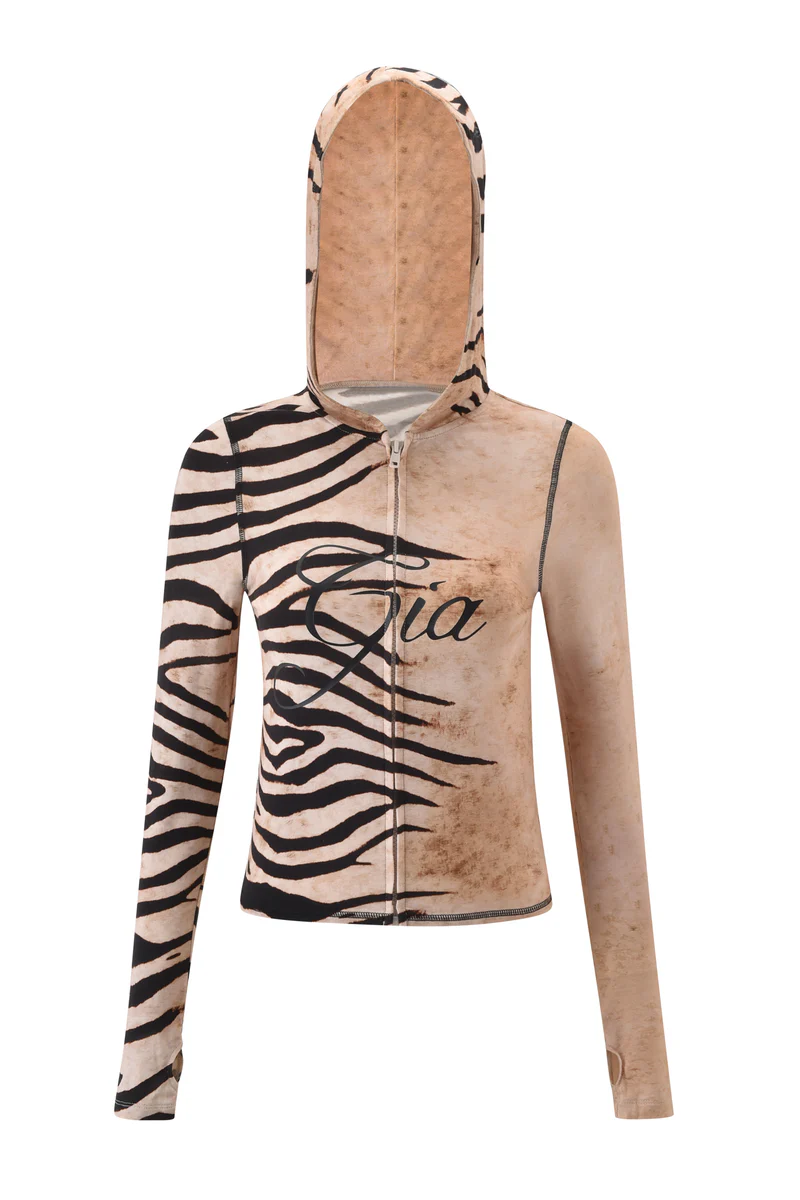 Leopard Print Slim Fit Sports Suit