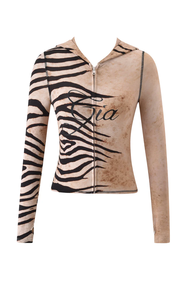 Leopard Print Slim Fit Sports Suit
