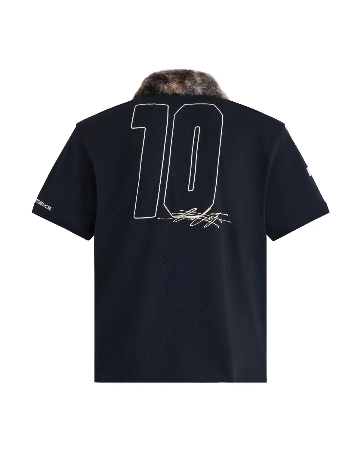 Detachable Fur Collar Retro Soccer Polo