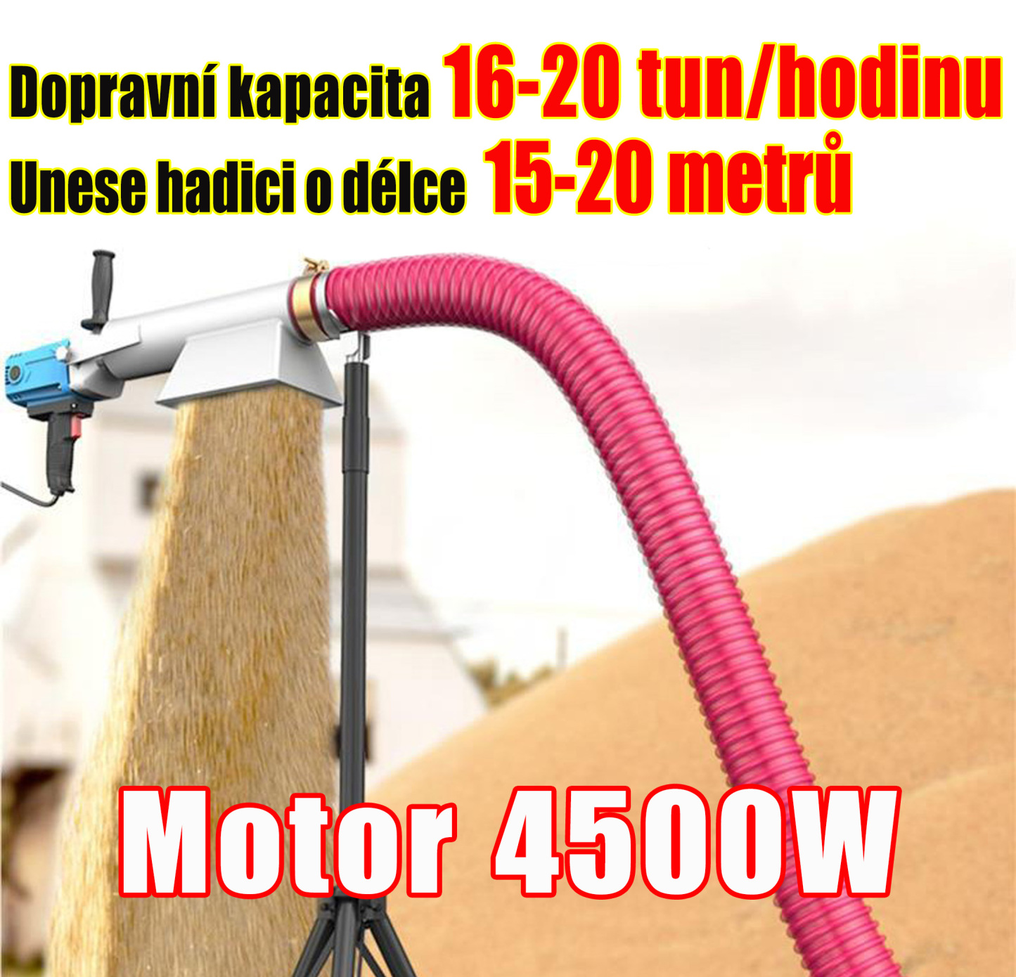 CZ-Přenosný elektrický spirálový extraktor pšeničného zrna/sací stroj na zrno/sací stroj/dopravník