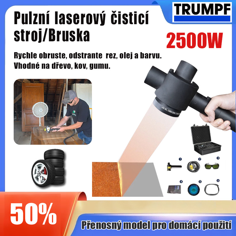 CZ1-Ruční pulzní laserový čistič na rez, barvu, pryskyřici, mastné nečistoty, nátěry, odstraňování pokovování