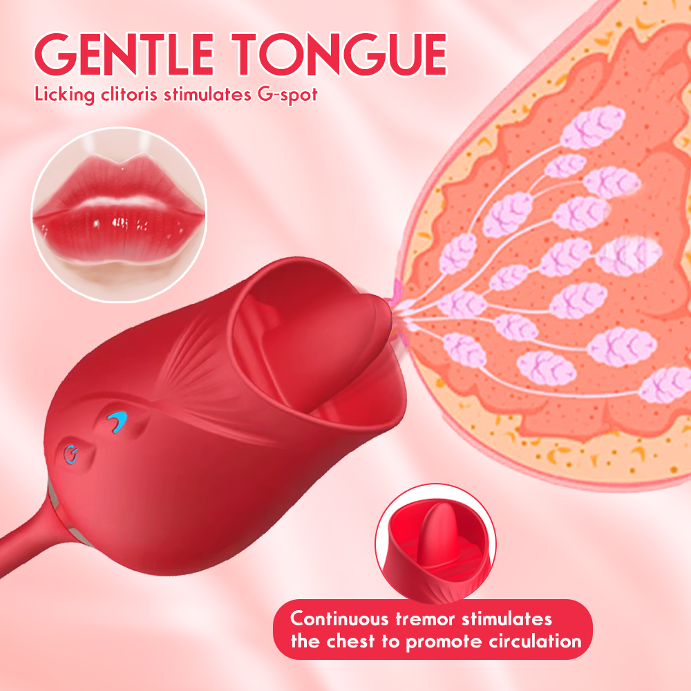 The Rose Toy with Bullet Vibrator - also a tongue vibrator