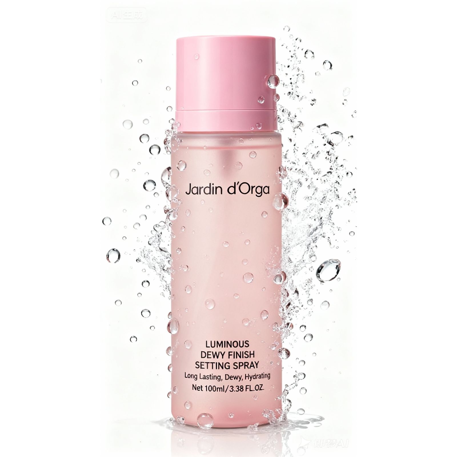 Jardin d'Orga 100ml Long-Lasting Setting Spray with Tray Packaging - 16H Waterproof & Sweatproof Makeup Fixer, Soothing Rose Water & Aloe, Alcohol-Free for All Skin Types