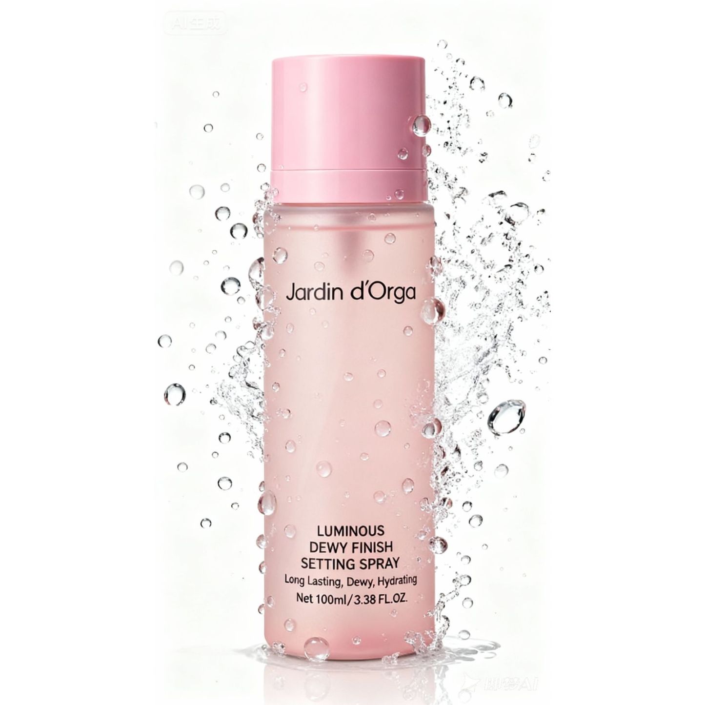 Jardin d'Orga 100ml Long-Lasting Setting Spray with Tray Packaging - 16H Waterproof & Sweatproof Makeup Fixer, Soothing Rose Water & Aloe, Alcohol-Free for All Skin Types