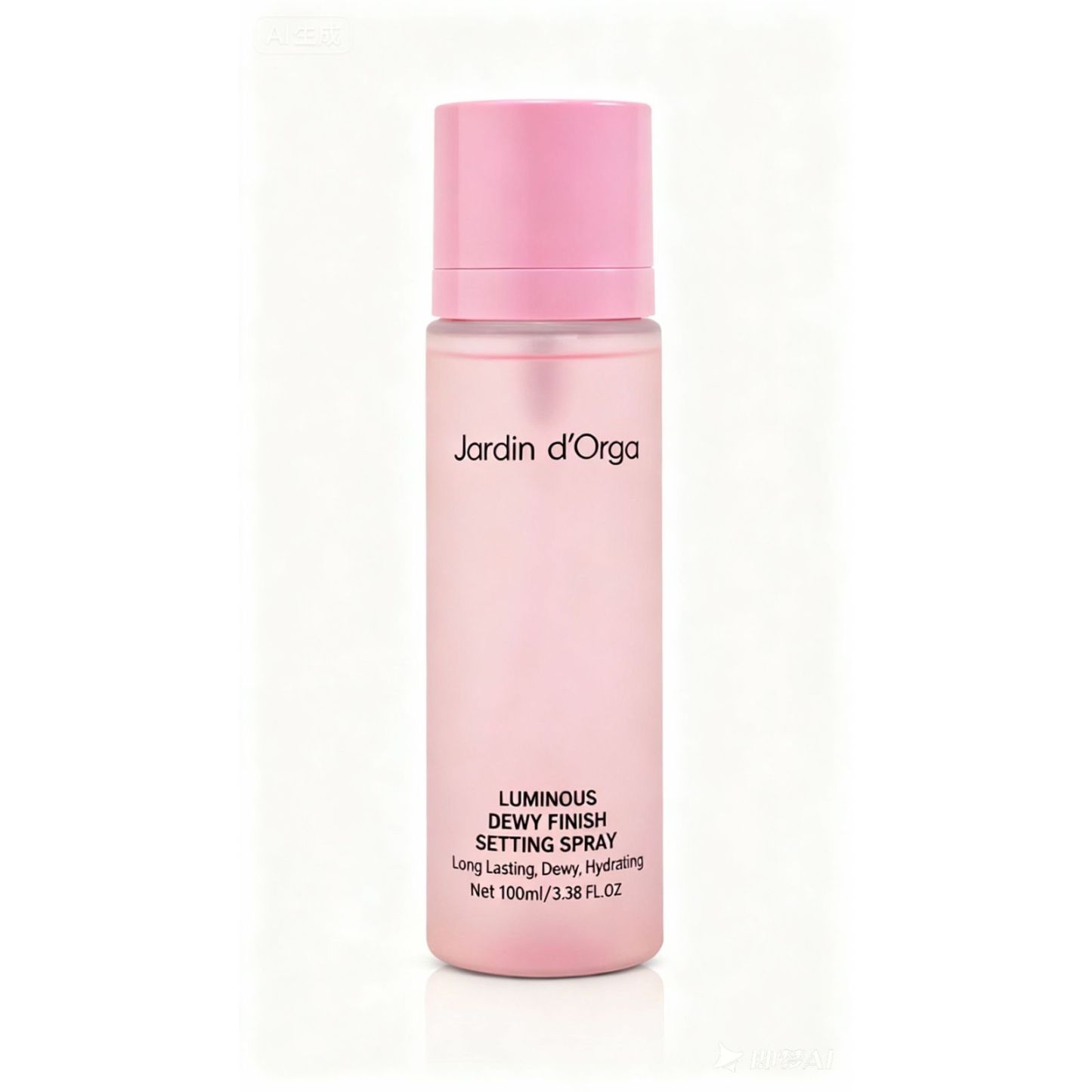 Jardin d'Orga 100ml Long-Lasting Setting Spray with Tray Packaging - 16H Waterproof & Sweatproof Makeup Fixer, Soothing Rose Water & Aloe, Alcohol-Free for All Skin Types