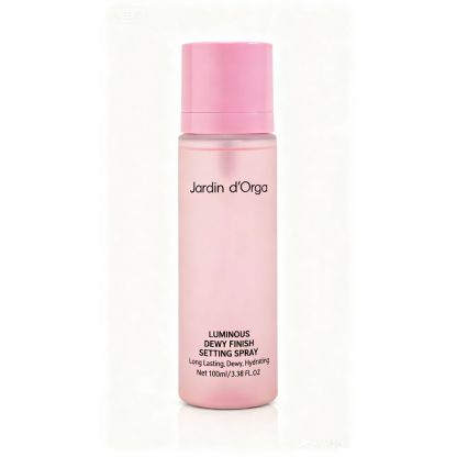 Jardin d'Orga 100ml Long-Lasting Setting Spray with Tray Packaging - 16H Waterproof & Sweatproof Makeup Fixer, Soothing Rose Water & Aloe, Alcohol-Free for All Skin Types