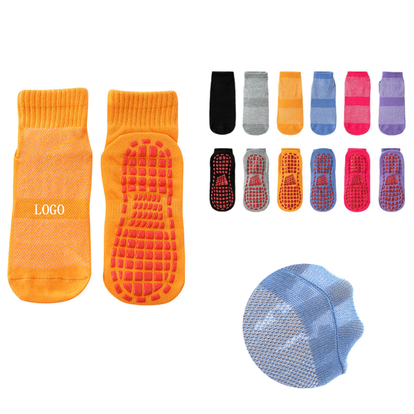 Summer Non Slip Socks With Anti Skid Sticky Grippers