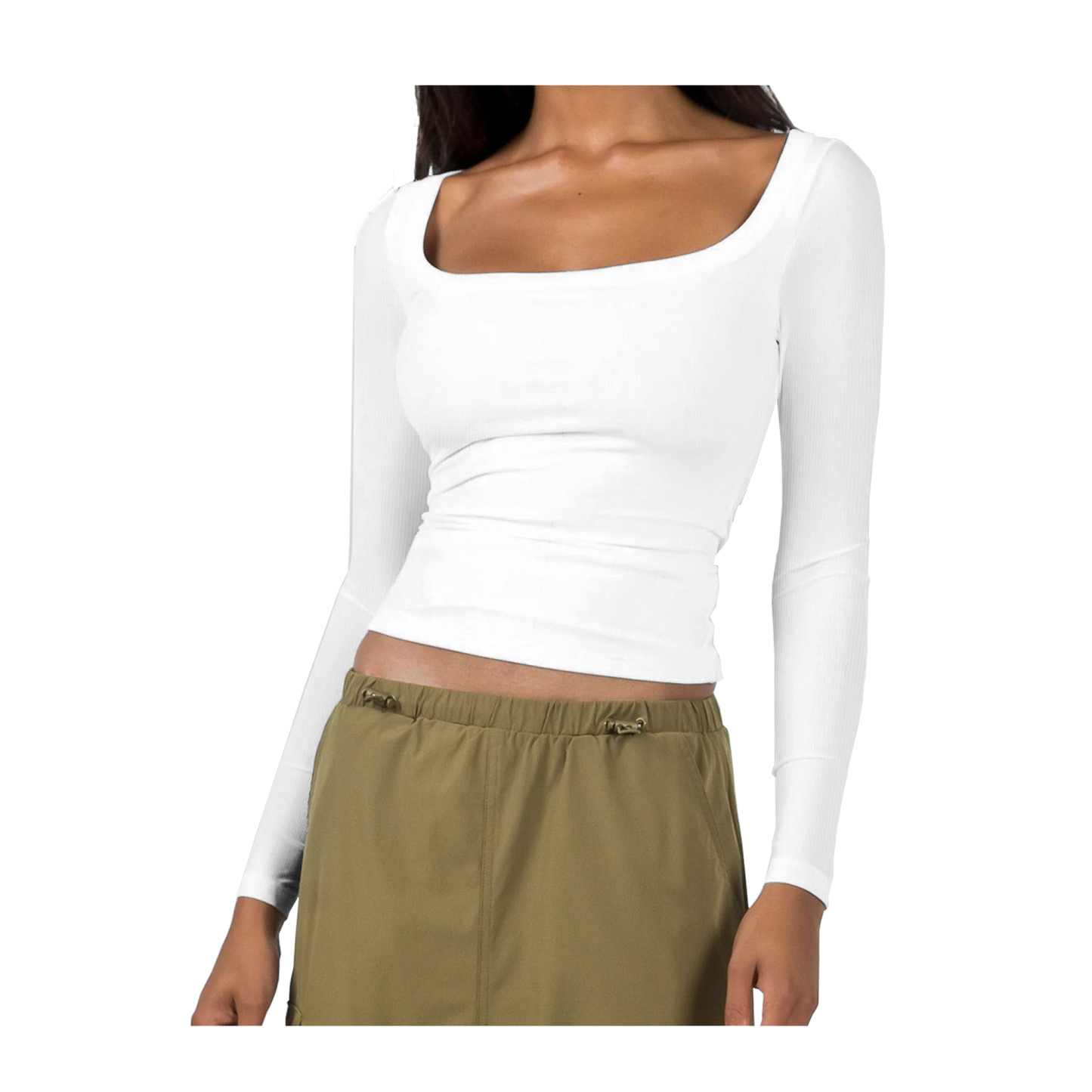 Sexy Women's Long Sleeve Scoop Neck  T-shirt Top Sweater
