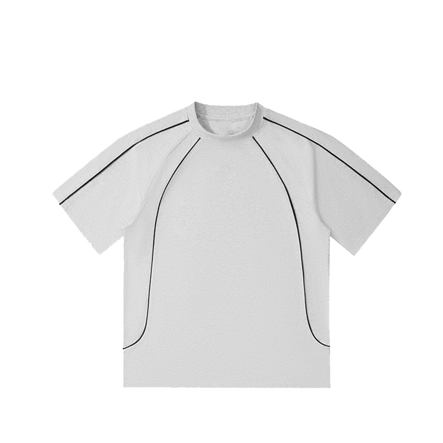 Unisex Casual Shoulder Striped Short Sleeve T-shirt