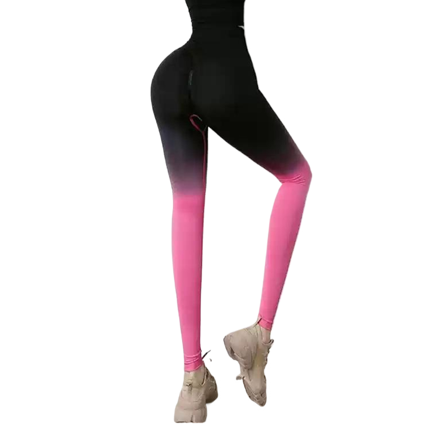 High Waist Gradient Ombre Leggings Athletic Workout Yoga Pants
