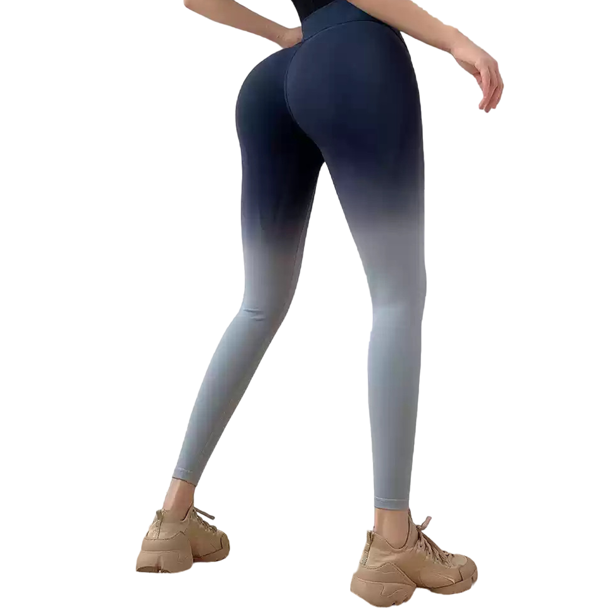 High Waist Gradient Ombre Leggings Athletic Workout Yoga Pants