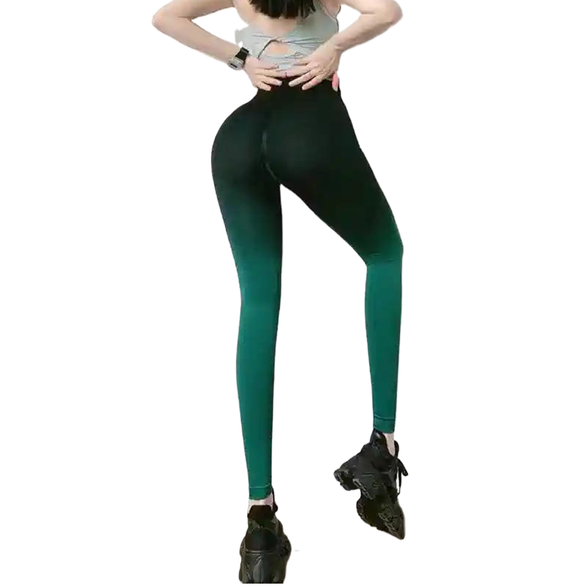 High Waist Gradient Ombre Leggings Athletic Workout Yoga Pants