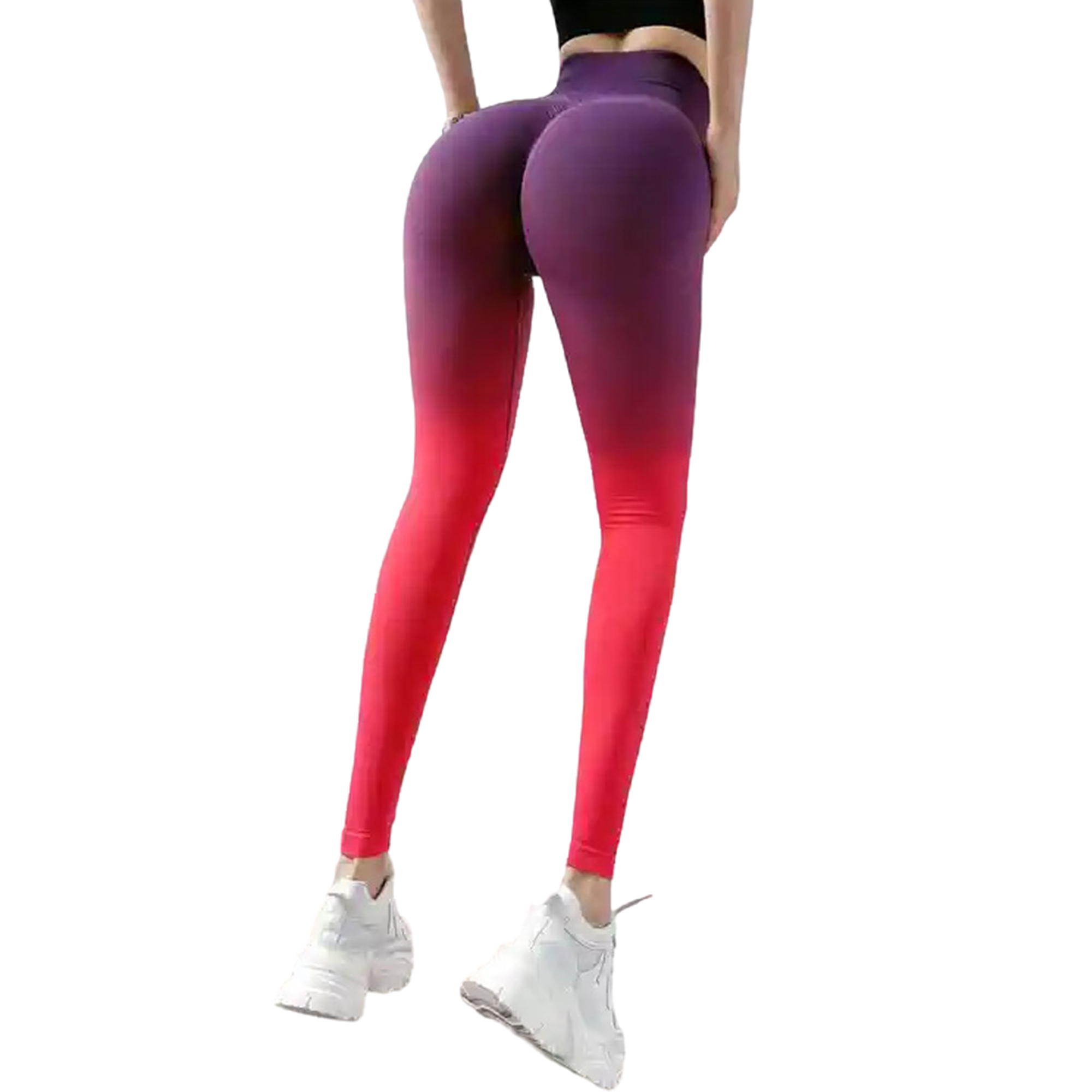 High Waist Gradient Ombre Leggings Athletic Workout Yoga Pants