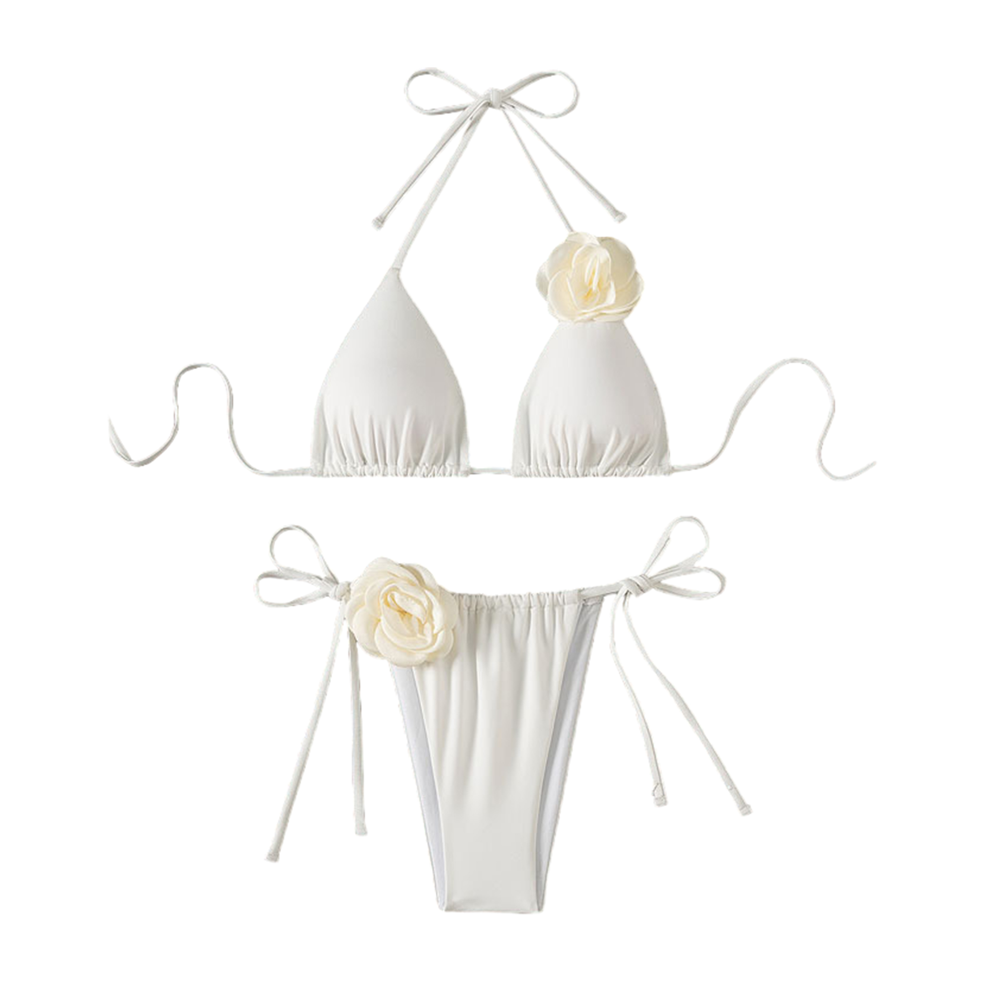 2 Piece 3D Flower Swimsuit Bikini Set