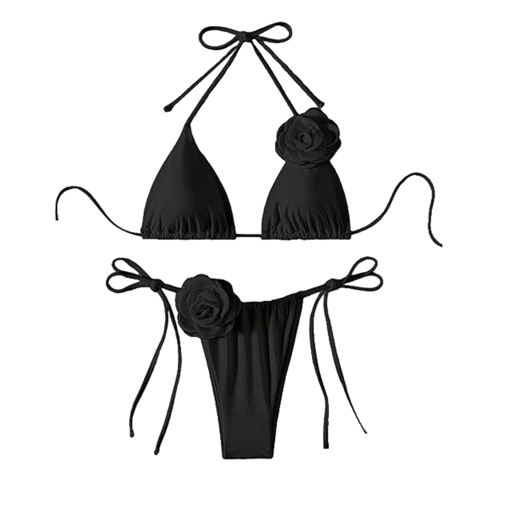 2 Piece 3D Flower Swimsuit Bikini Set