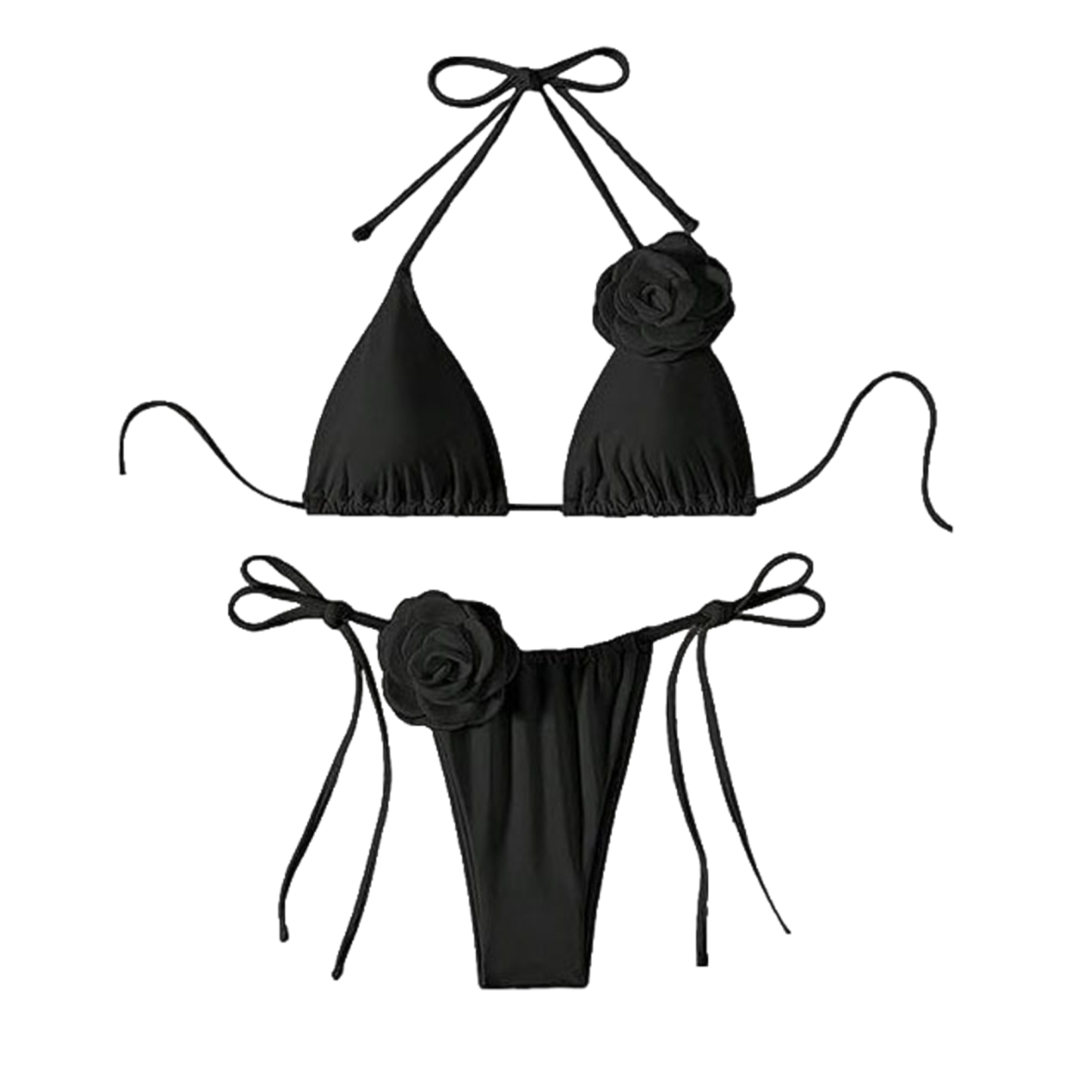 2 Piece 3D Flower Swimsuit Bikini Set