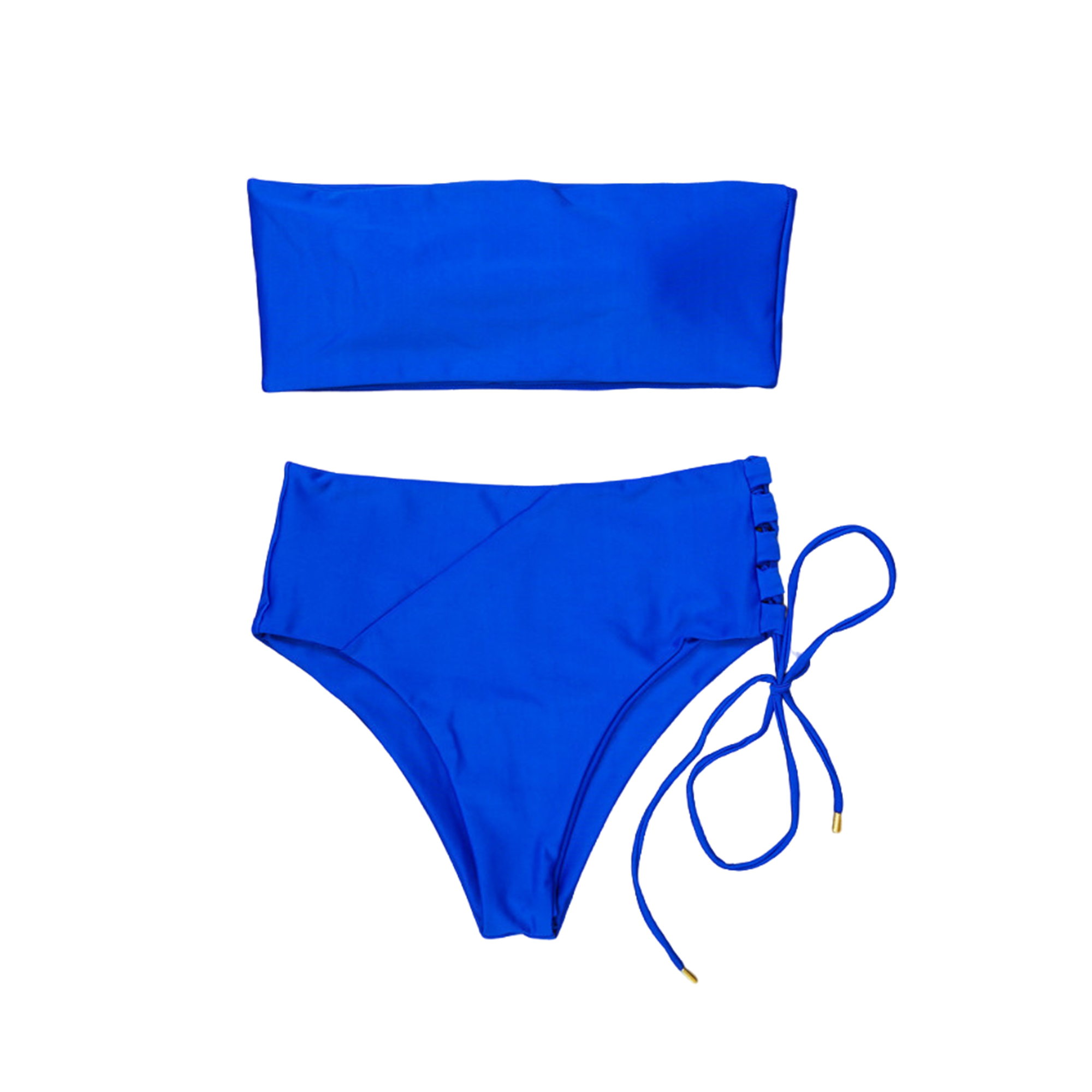 Two Piece Swimsuit Sexy High Waist  Strappy Bikini Set