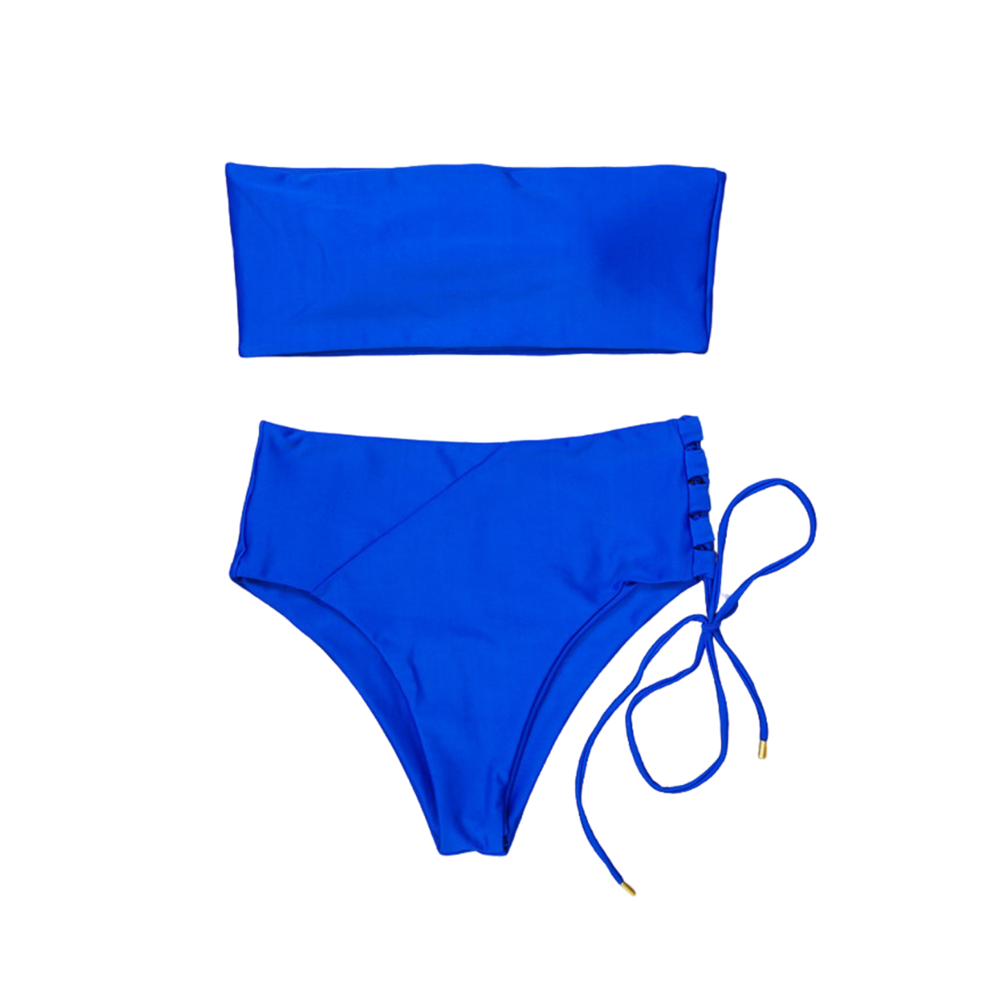 Two Piece Swimsuit Sexy High Waist  Strappy Bikini Set