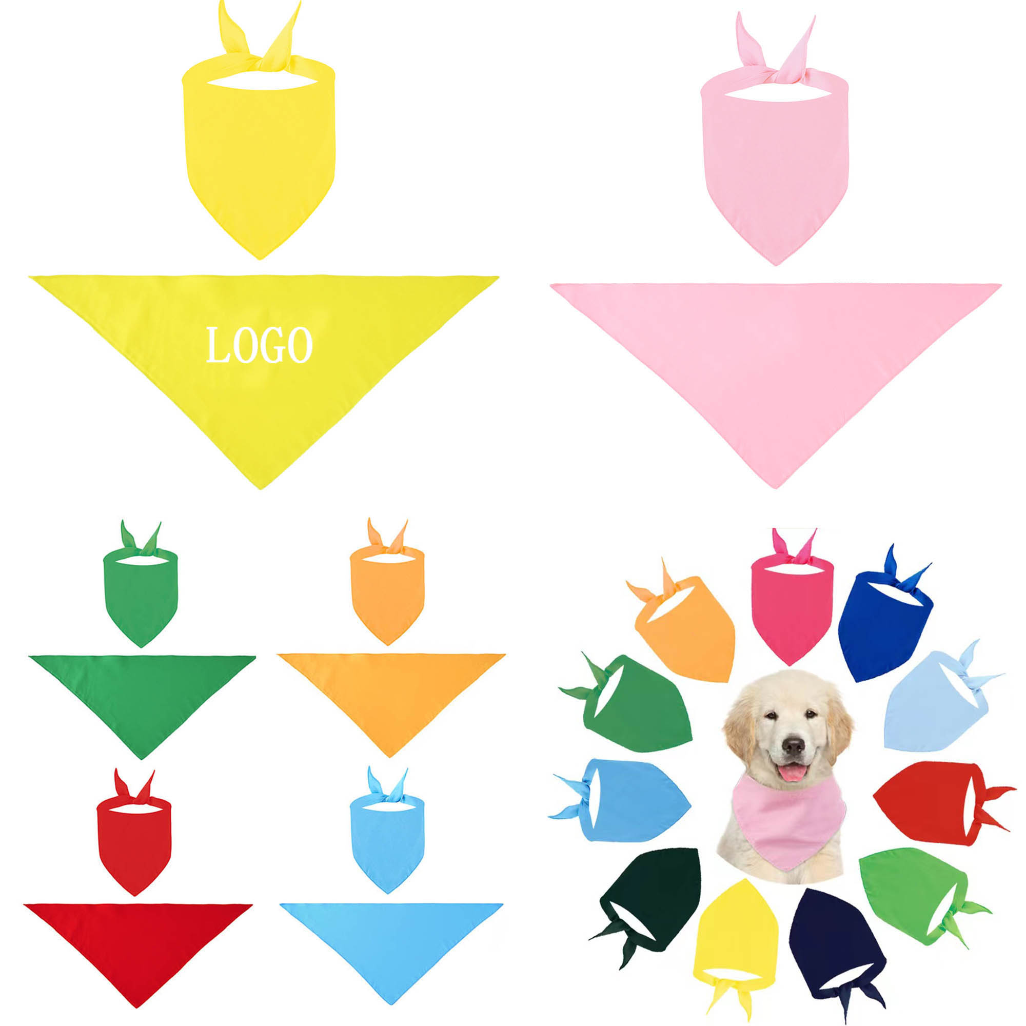 Plain Dog Adjustable Triangle Bandanas