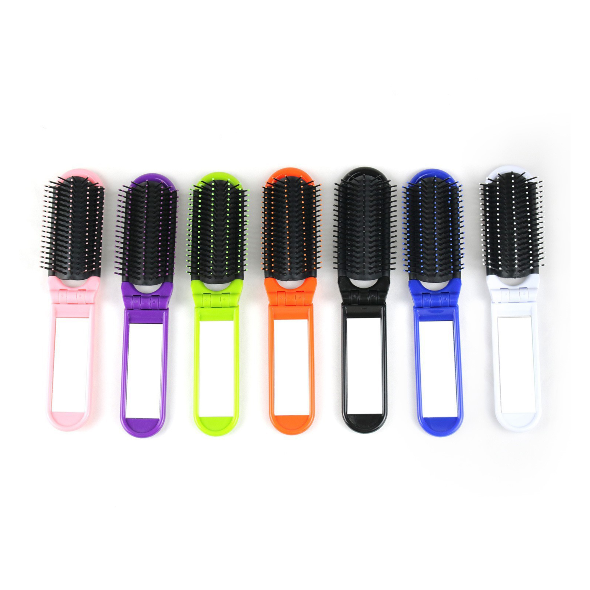Travel Hairbrush Set with Compact Mirror