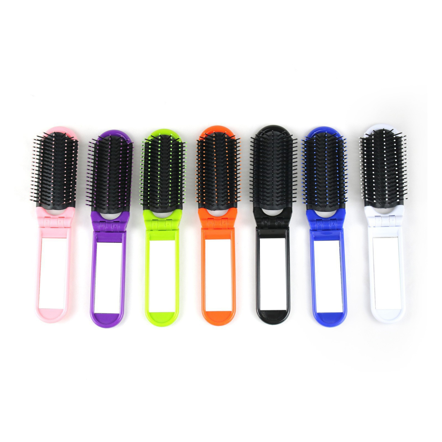 Travel Hairbrush Set with Compact Mirror