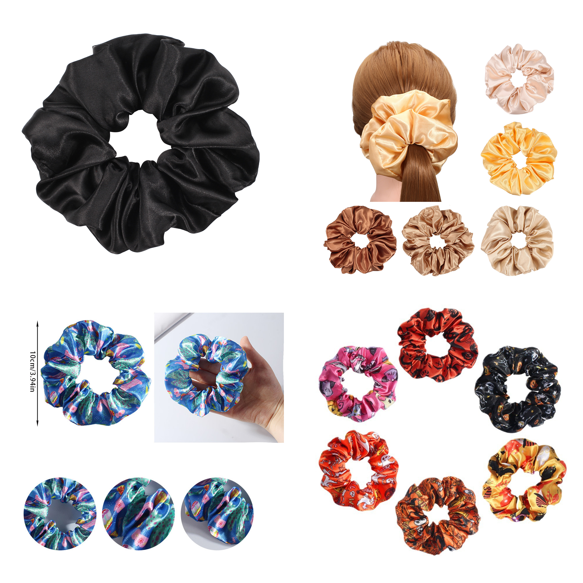 Full-Color Custom Round Silk Scrunchies