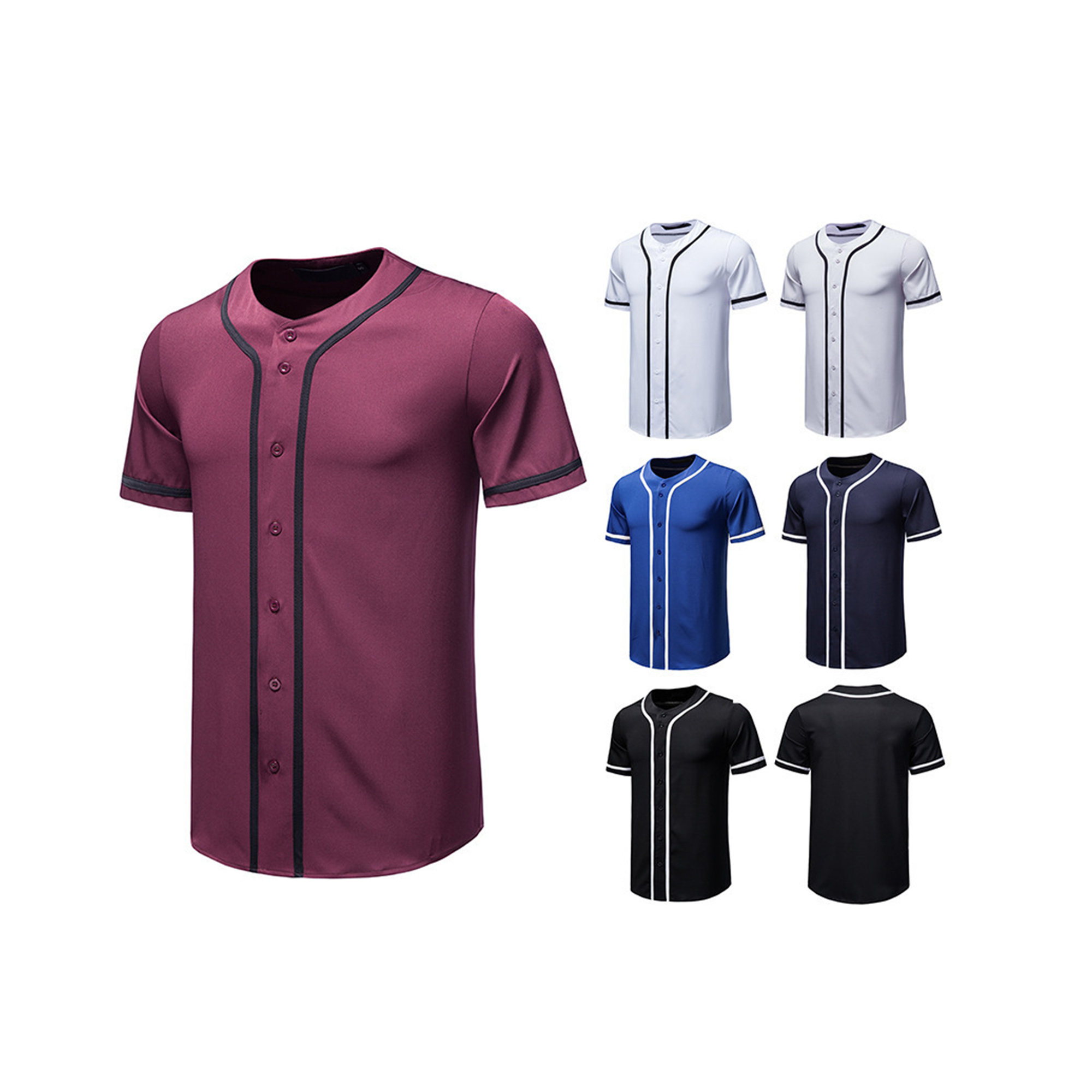 Baseball Jersey Casual Button Down Shirts  