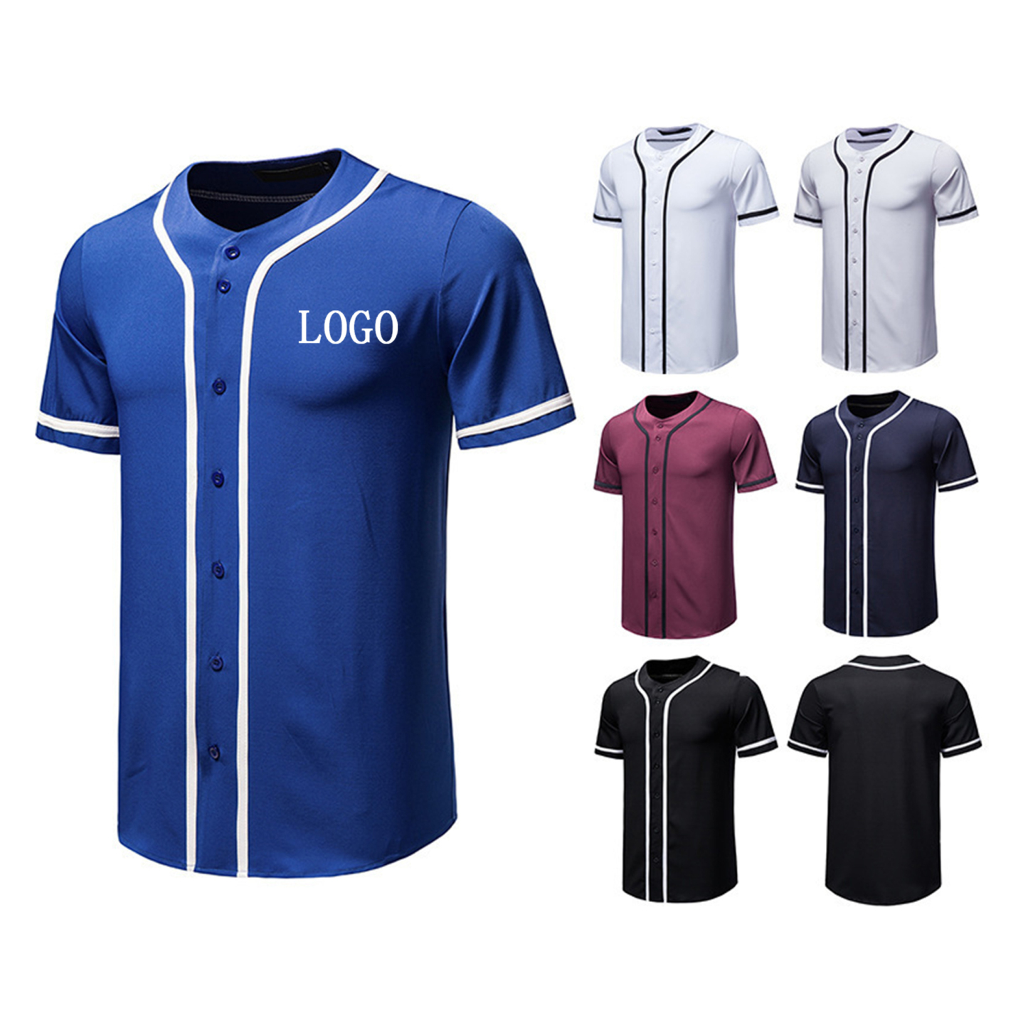 Baseball Jersey Casual Button Down Shirts  