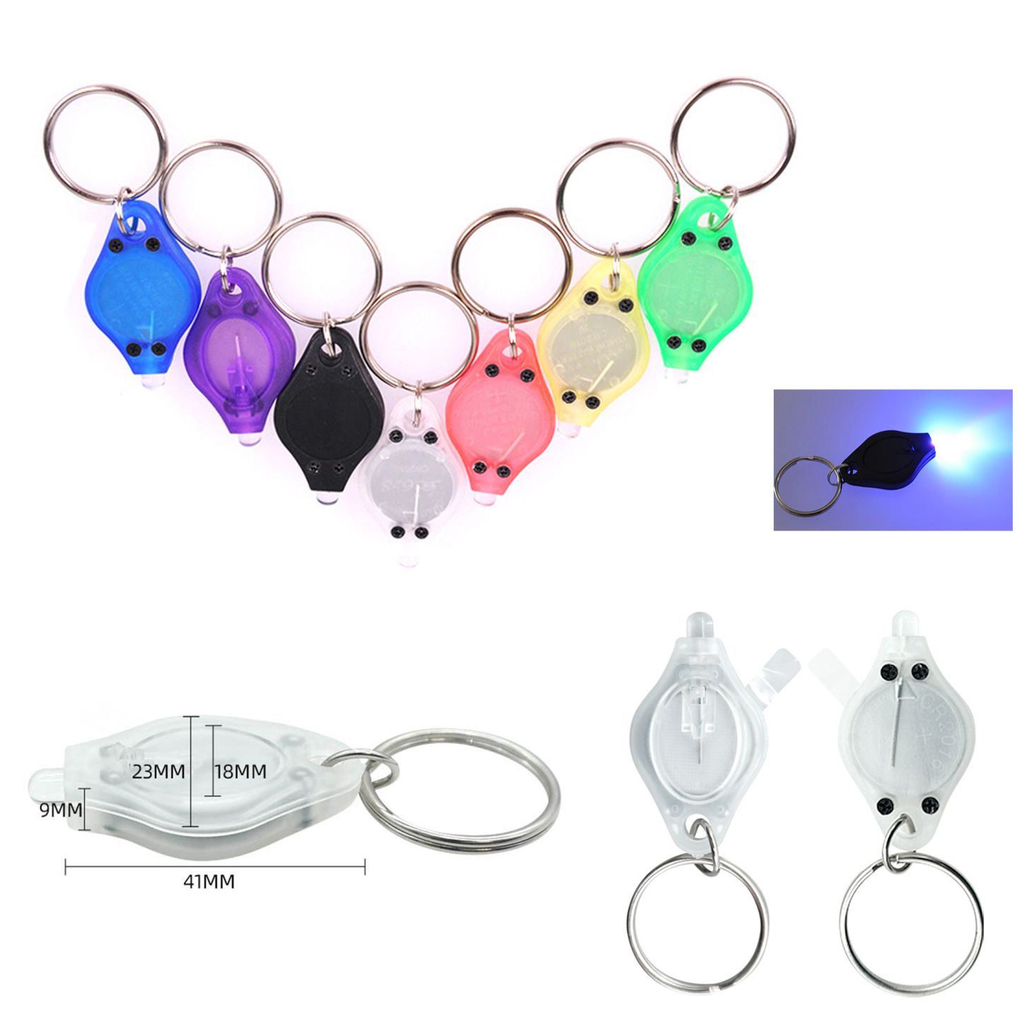 Mini Led Flashlight Keychain Portable Small Keychain