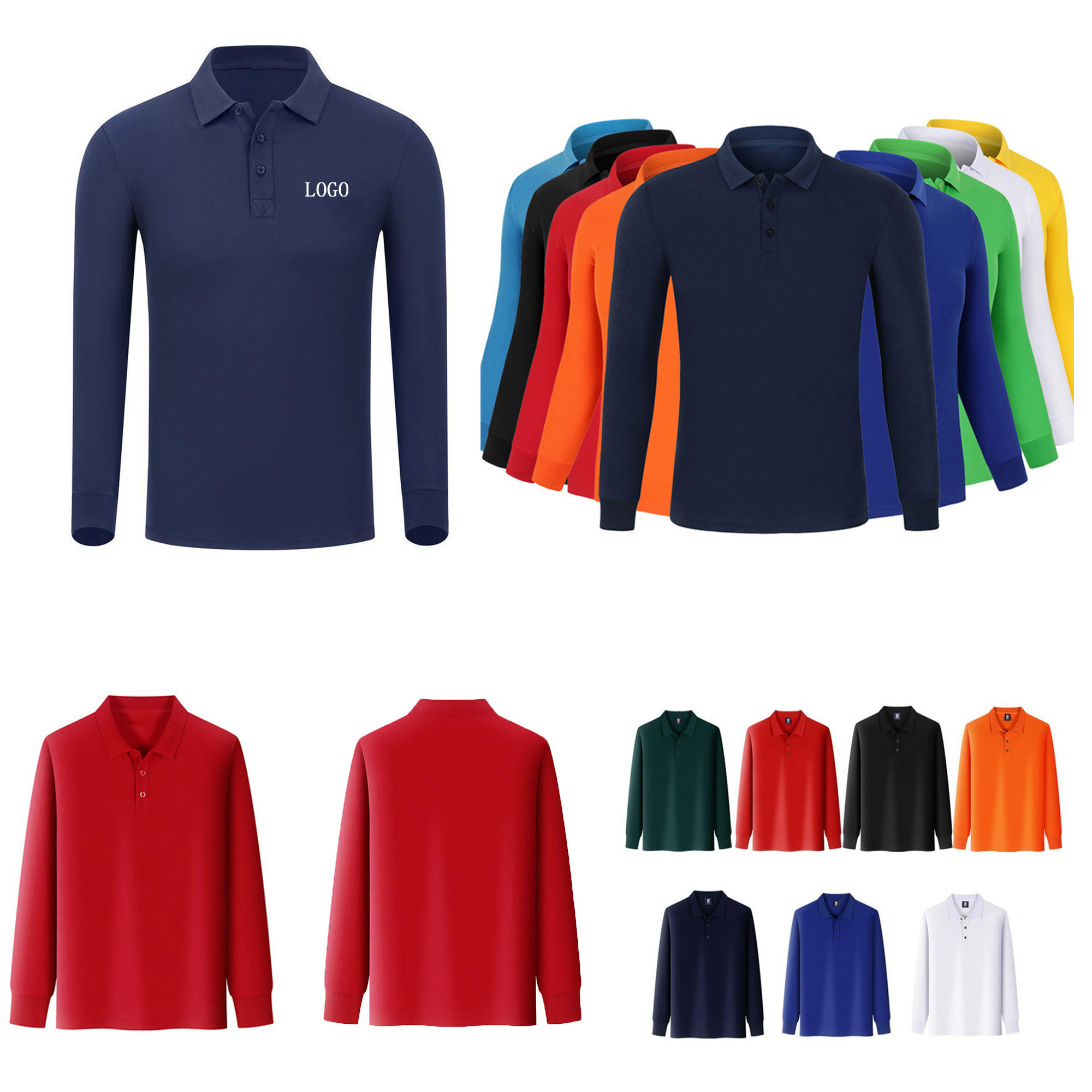 Long Sleeve Polo Shirts Golf Polo Shirt 