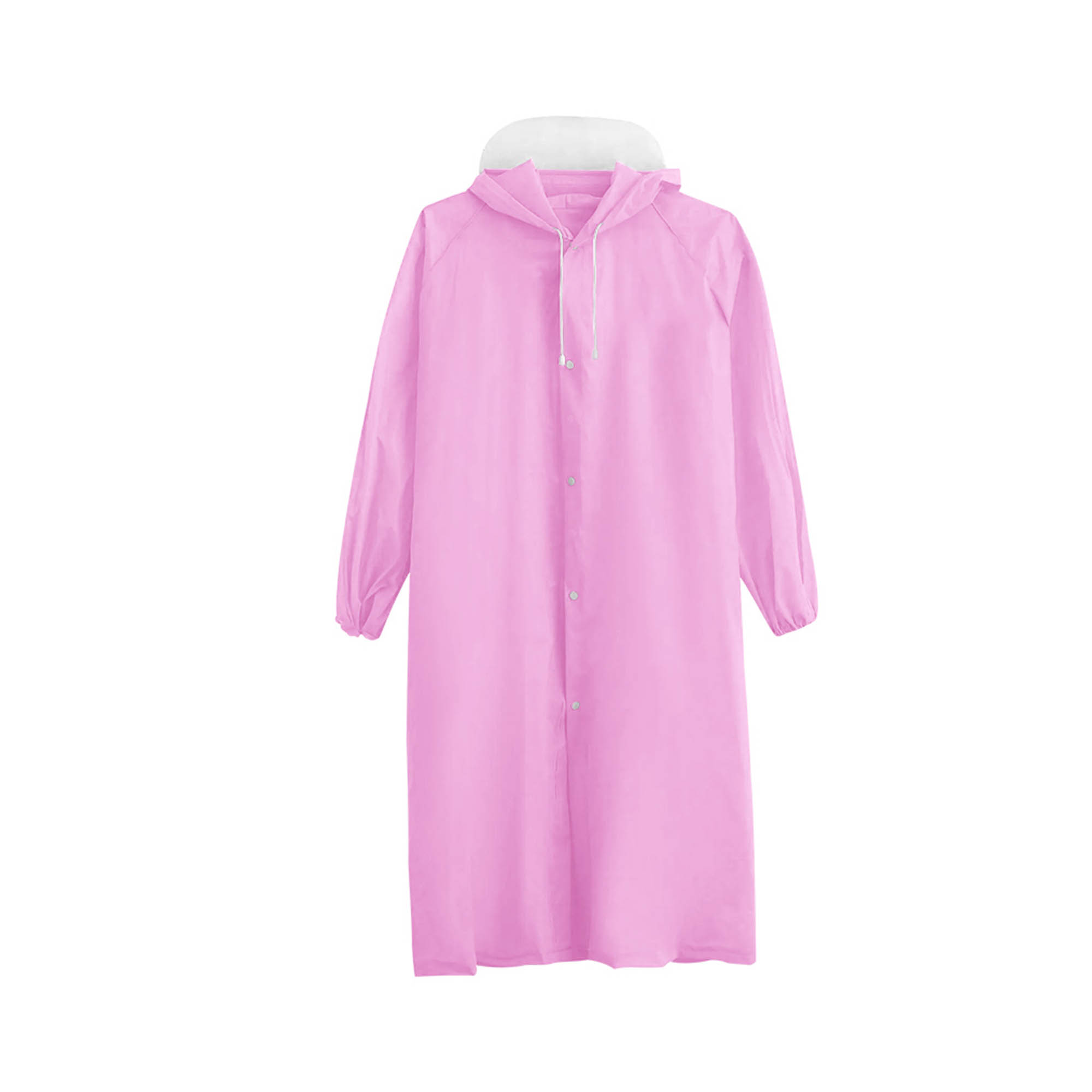 Reusable Rain Ponchos with Drawstring Hood Transparent Raincoat