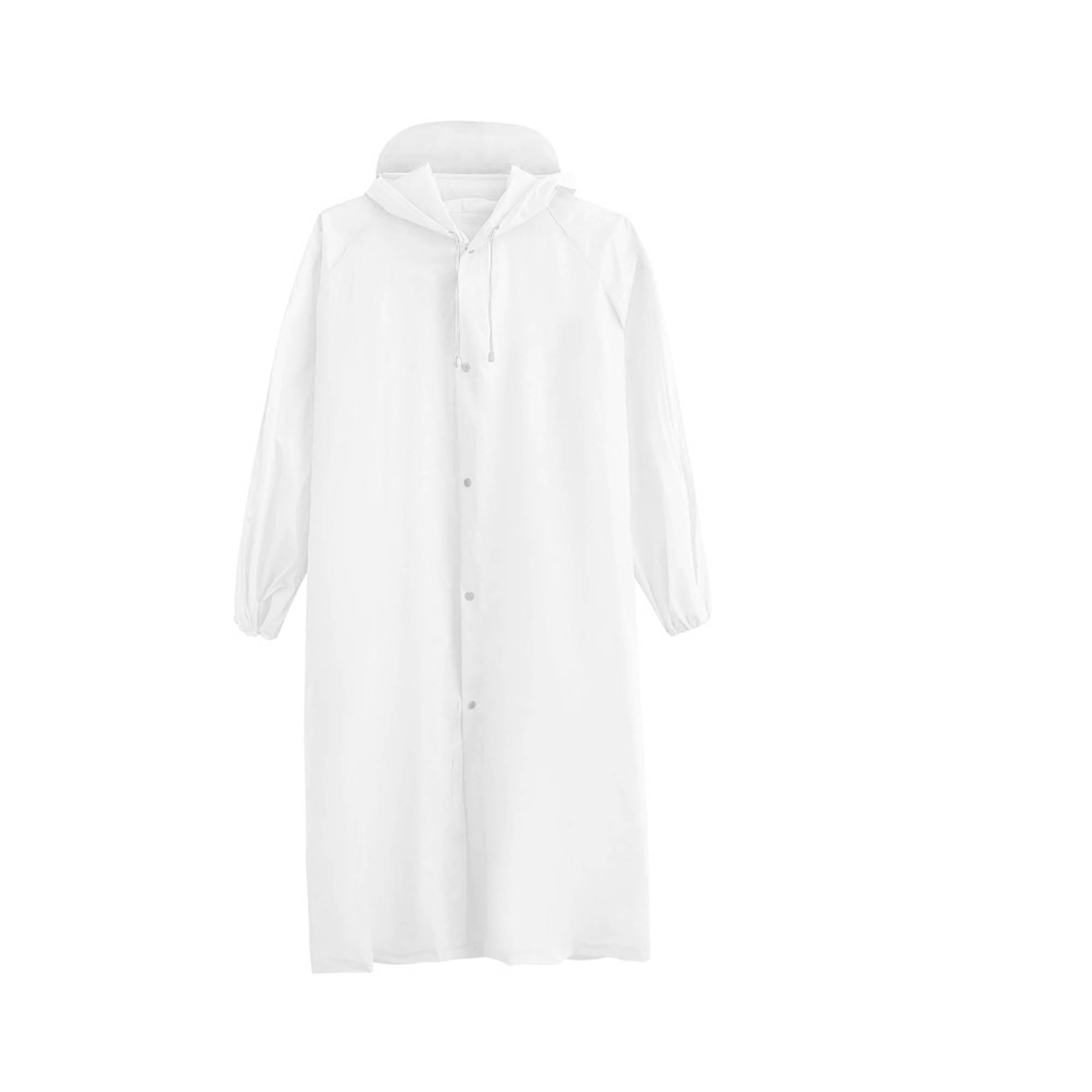 Reusable Rain Ponchos with Drawstring Hood Transparent Raincoat