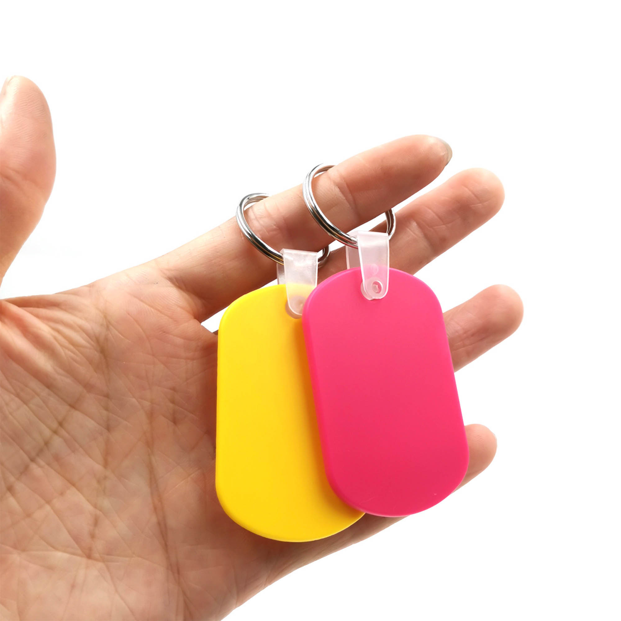 Plastic Keychain Key Tag With Key Rings