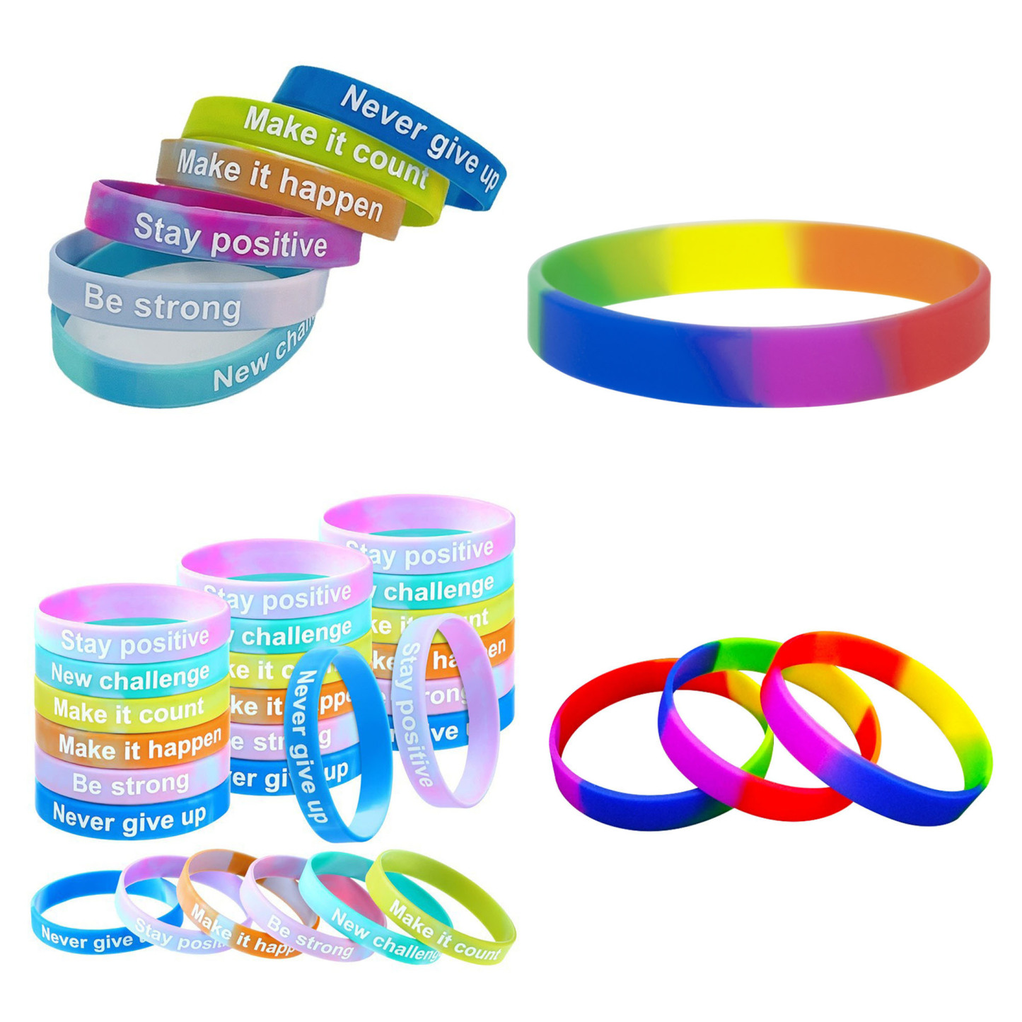 Tie Dye Silicone Wristband Bracelet 