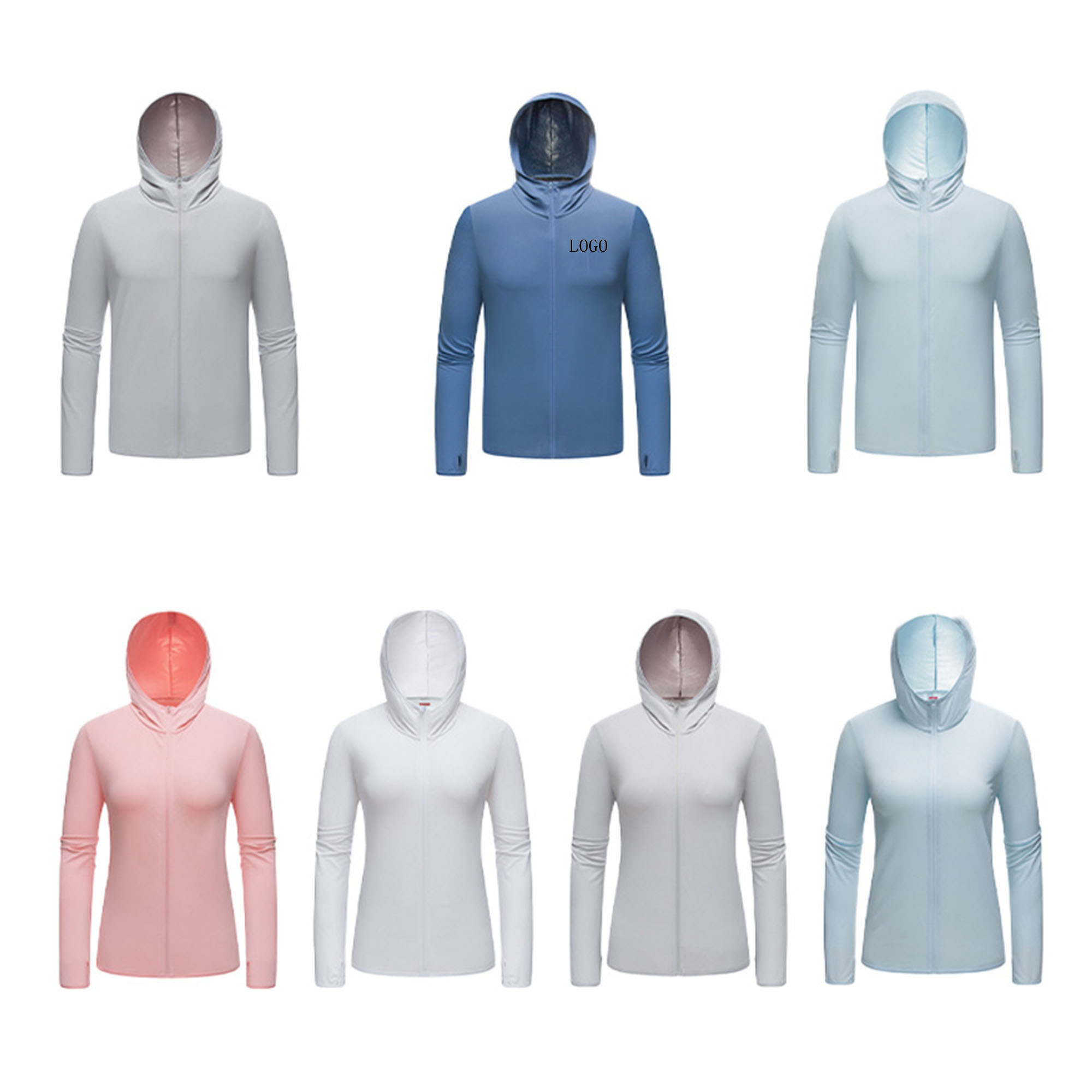 UPF 50+ Sun Protection UV Jacket Zip Up Hoodie