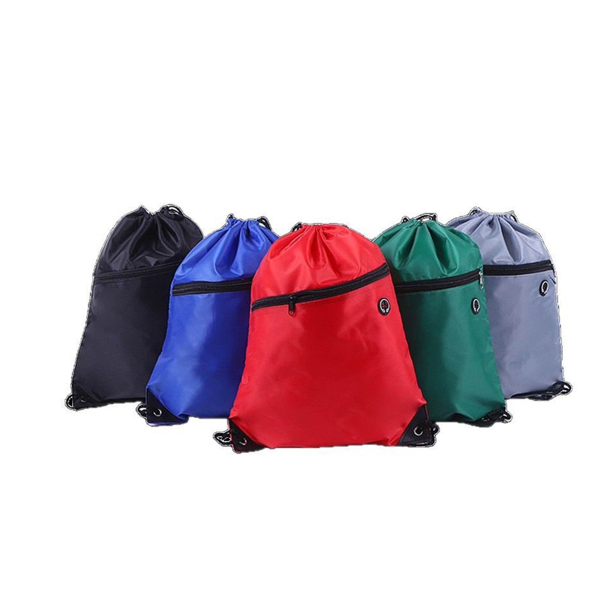 Drawstring Bag With Zipper Pocket  Backpack String Bag