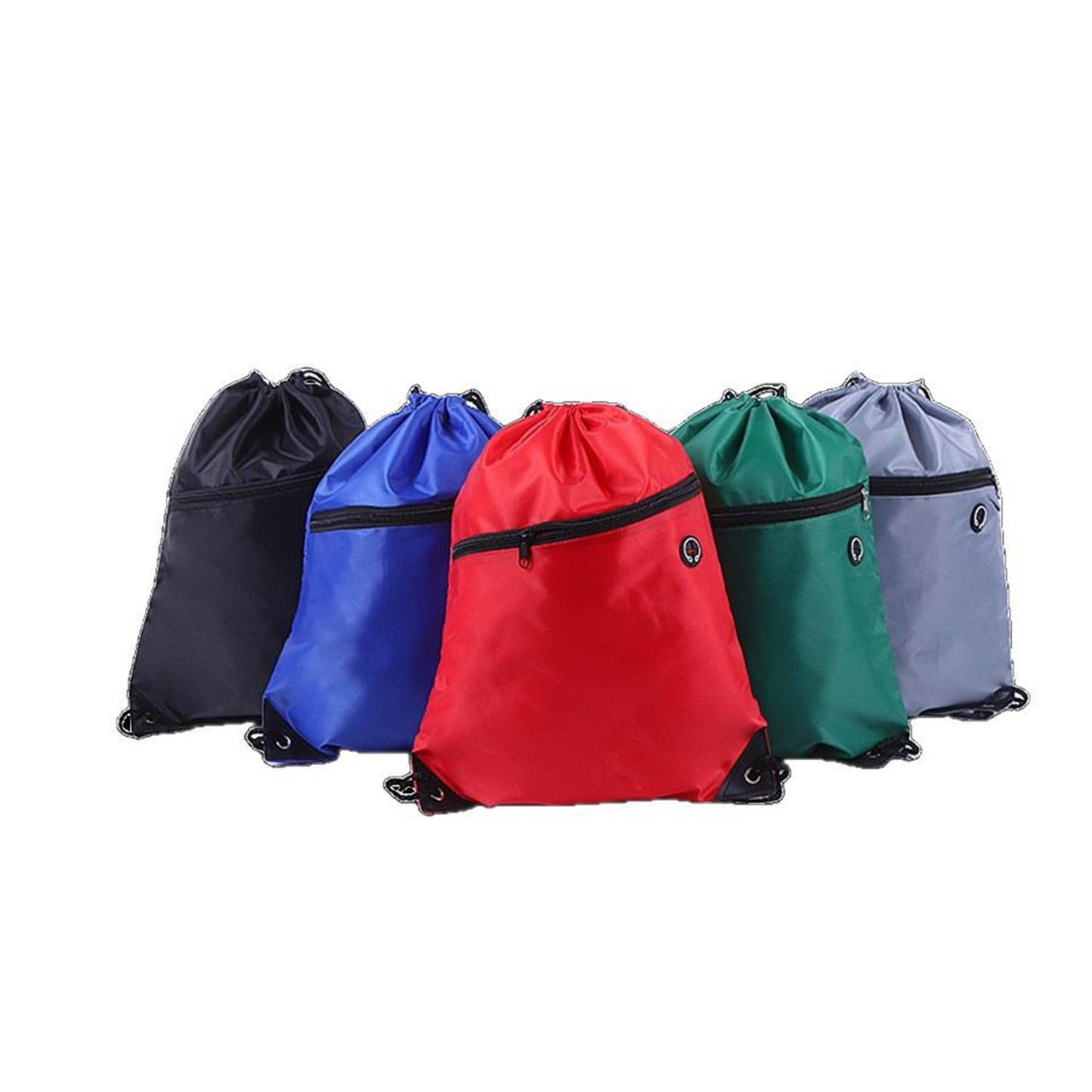 Drawstring Bag With Zipper Pocket  Backpack String Bag