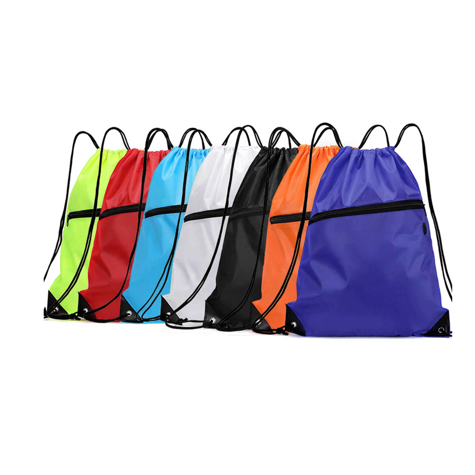 Drawstring Bag With Zipper Pocket  Backpack String Bag