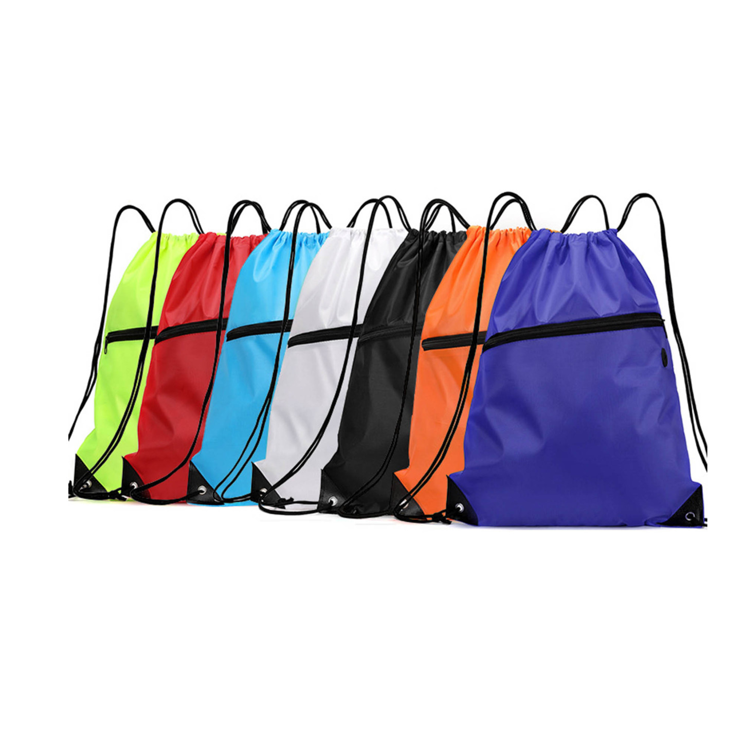 Drawstring Bag With Zipper Pocket  Backpack String Bag