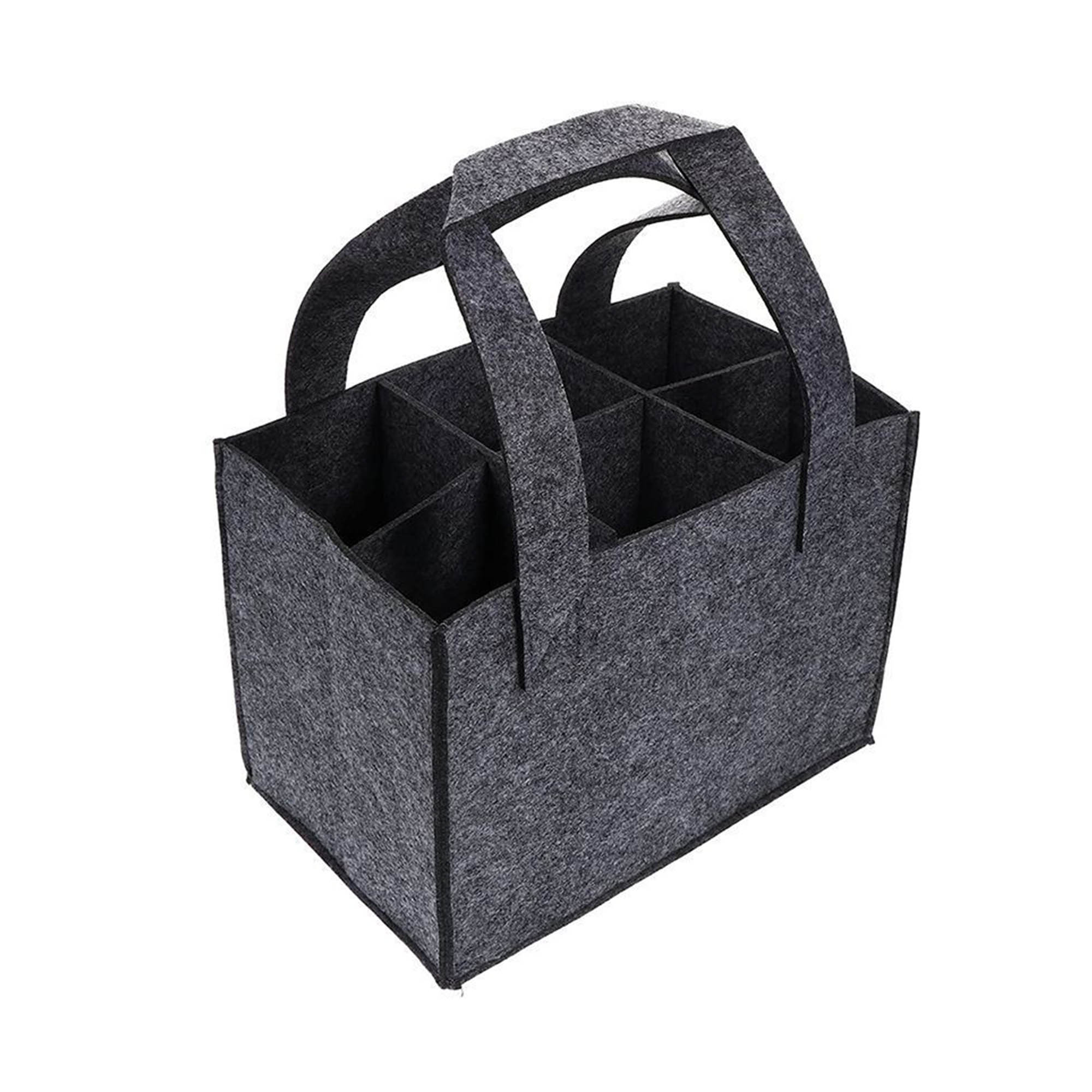  6 Compartments Felt Wine Bottle Bag
