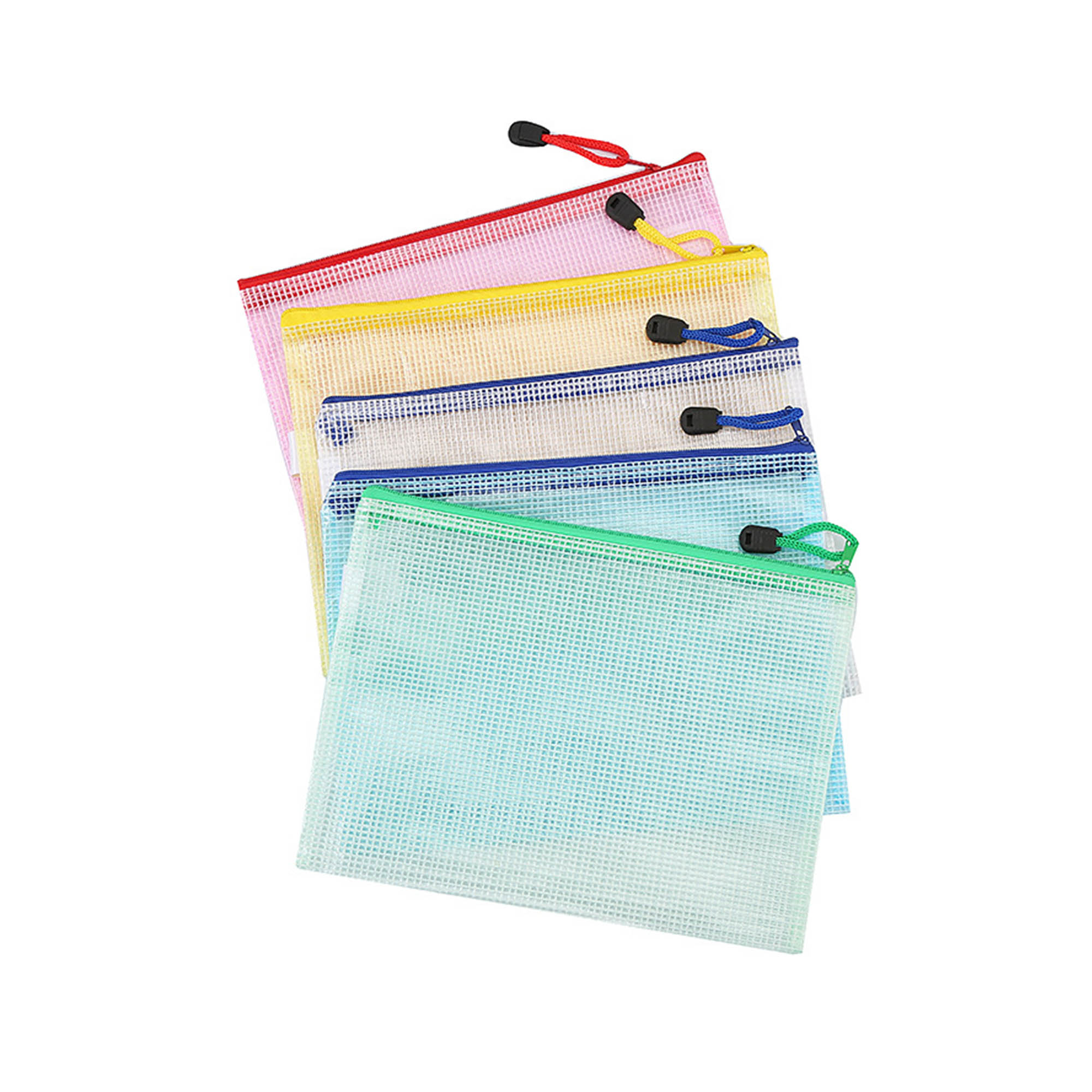 A4 File Translucent Bag Document Mesh Zipper Pouch Bag