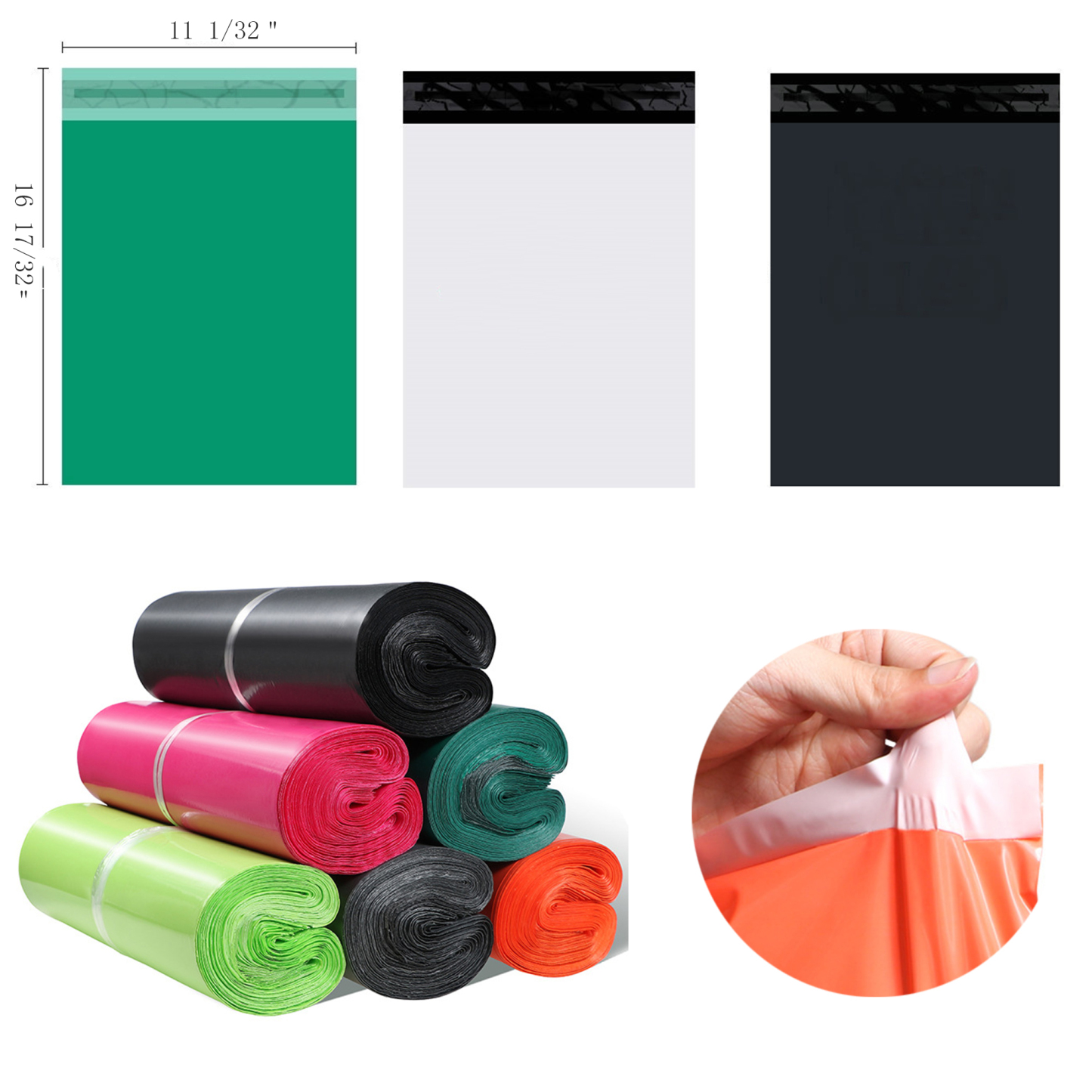 Recycled Biodegradable Poly Mailers Self Seal Mailers Bags 