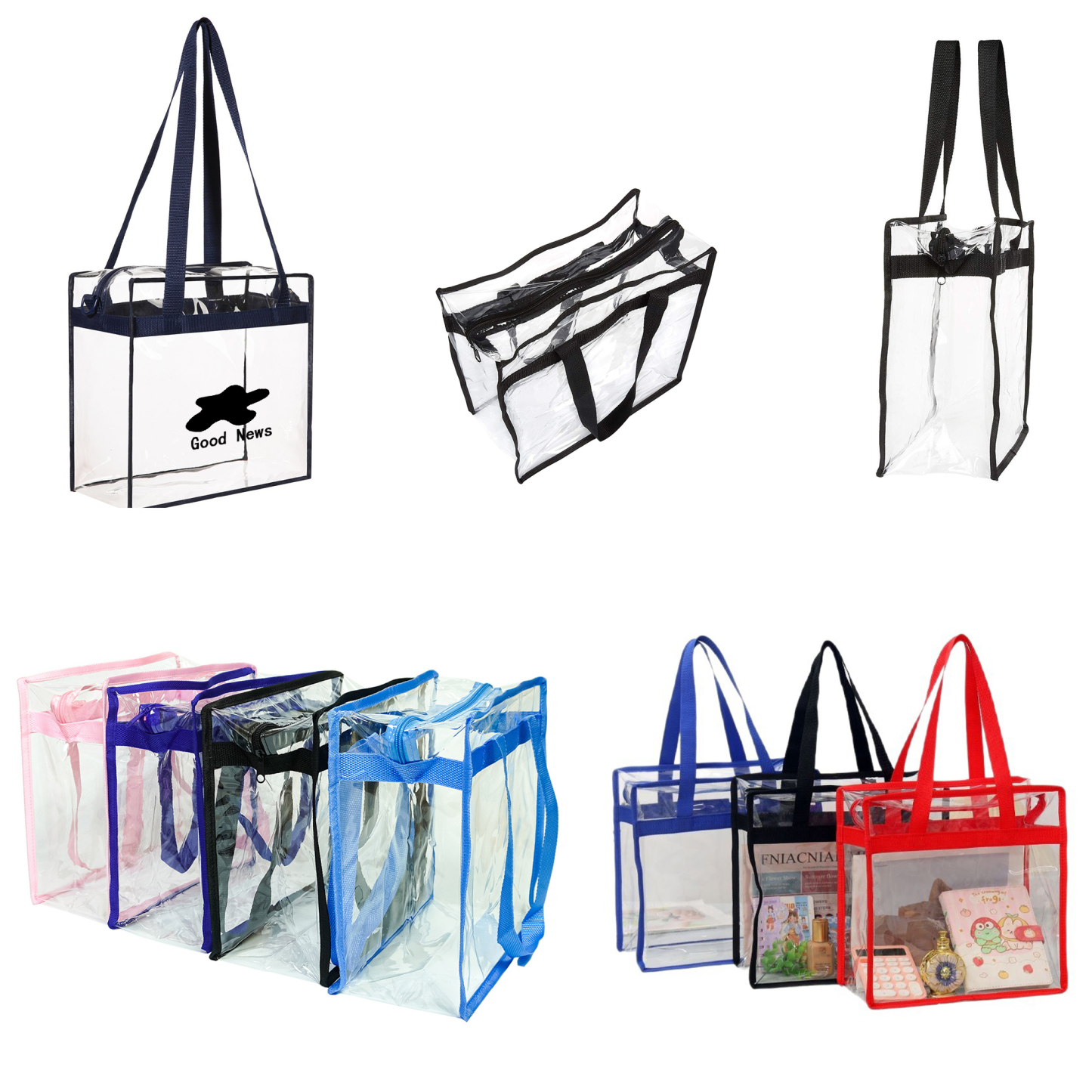 PVC Clear Tote Bag With Zipper