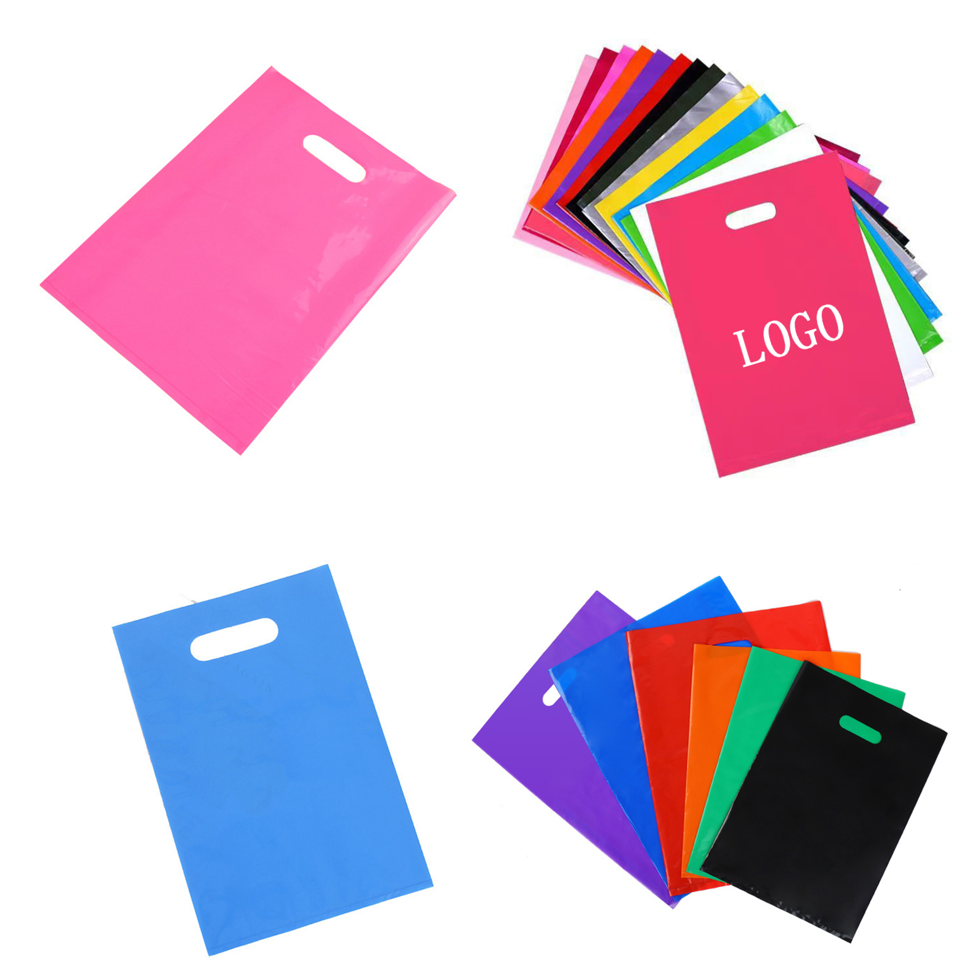 Die Cut PE Shopping Bag Die Cut Handle Bag