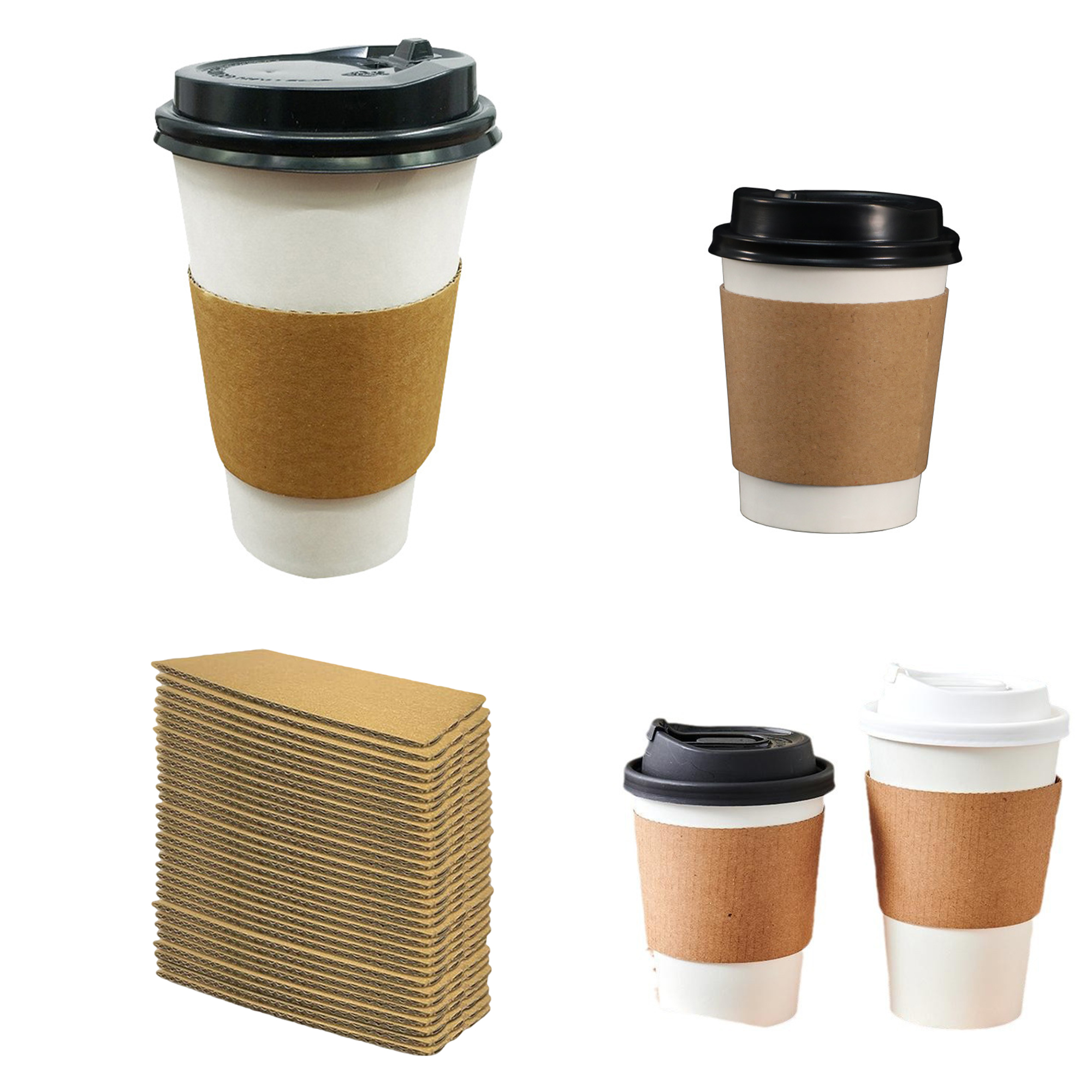 Disposable Kraft Coffee Cup Sleeve