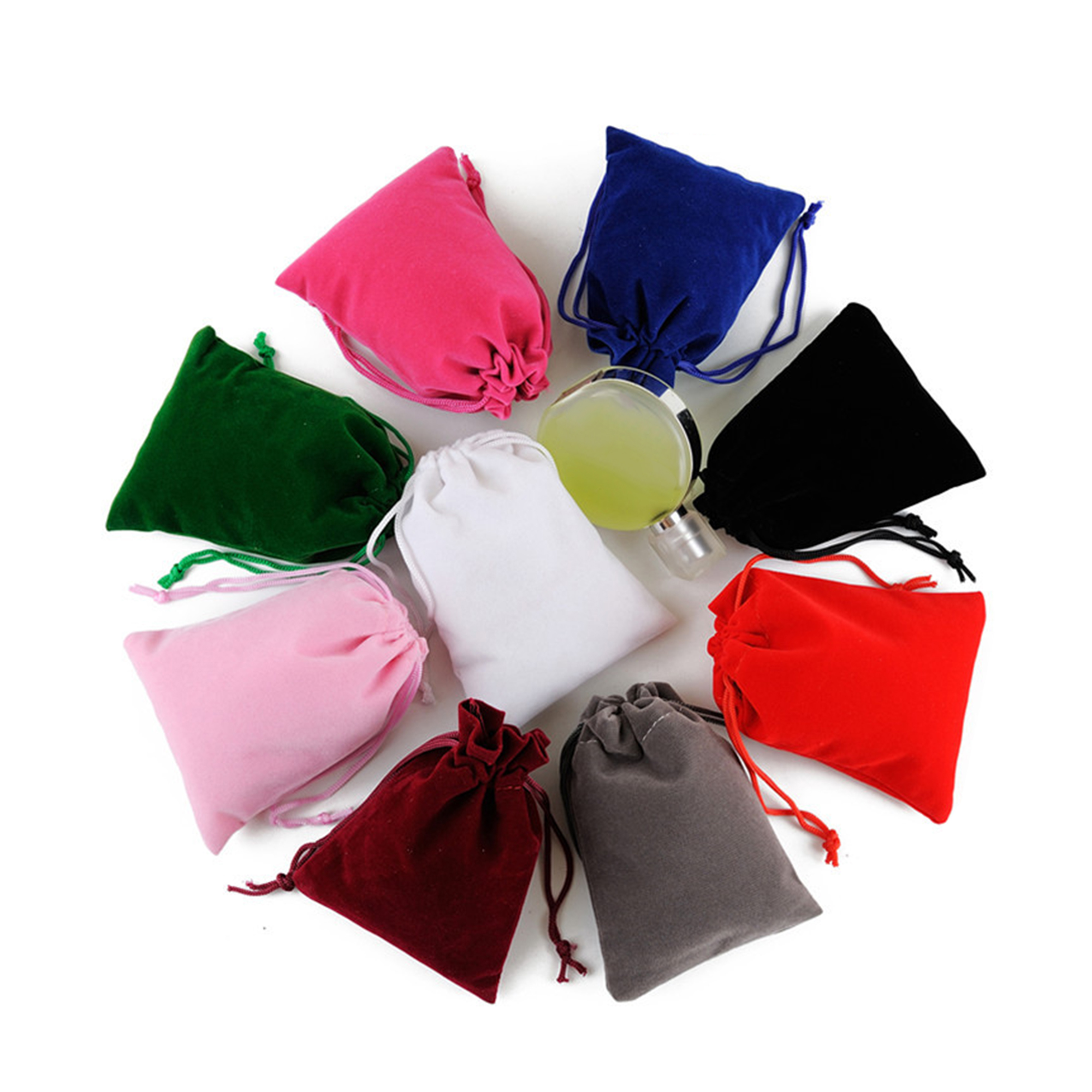 Flannel Drawstring Bag Jewelry Cosmetic Storage Pouch