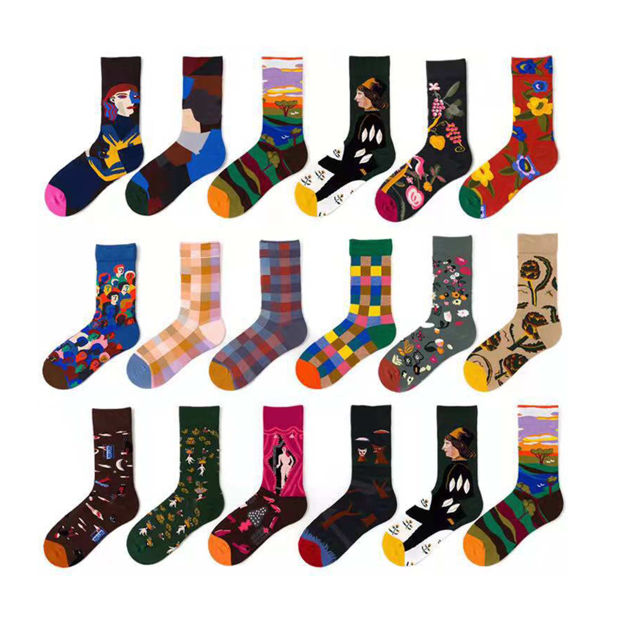 Jacquard Crew Socks